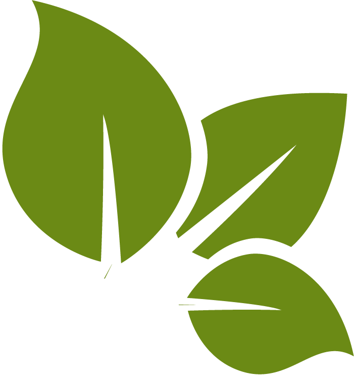 Logo NEULAND GARTENGESTALTUNG - Drei grüne Blätter symbolisieren Natur oder Umwelt.