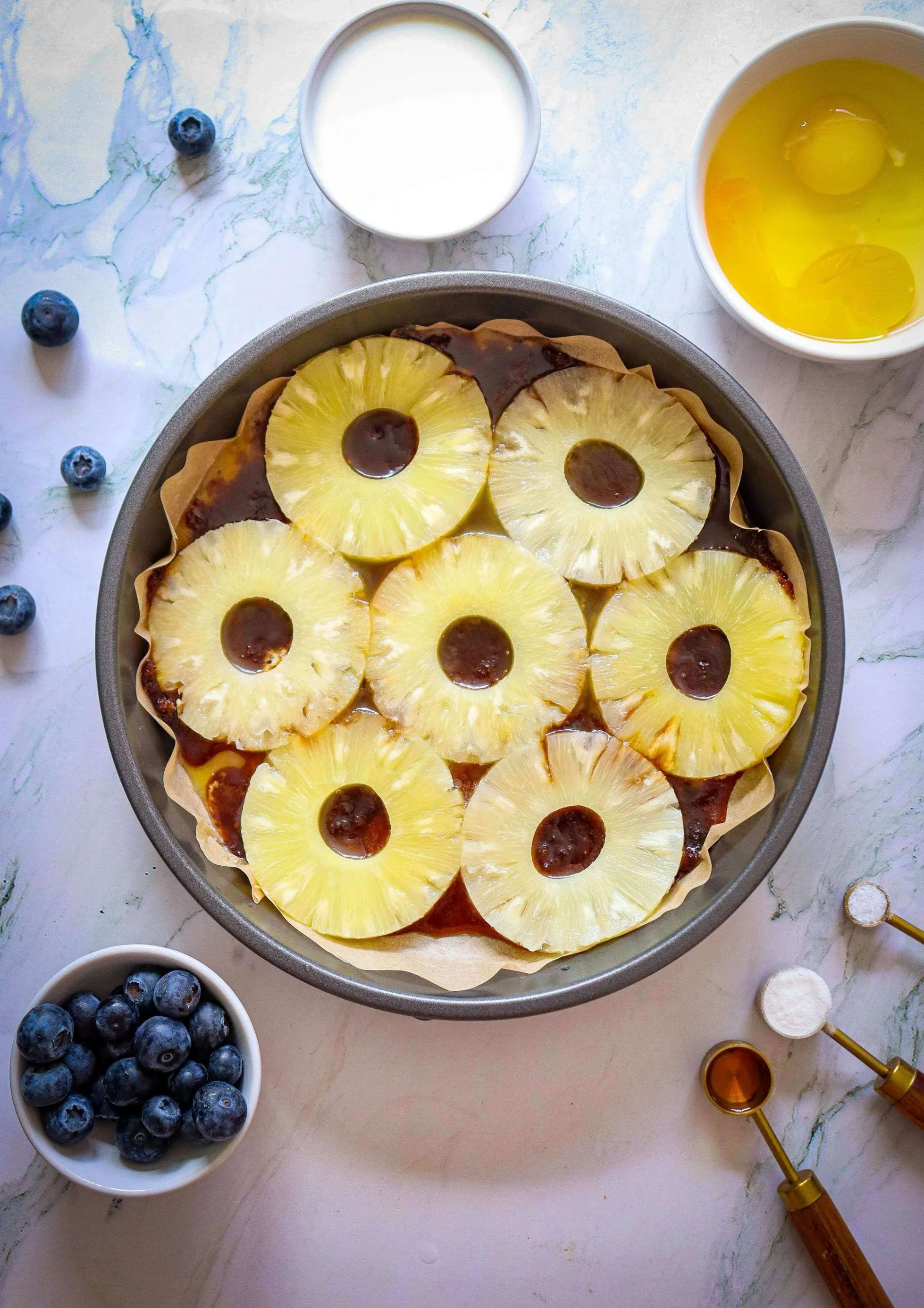 2 - In-Process - Pineapple Upside-Down Cake with Blueberries.jpg