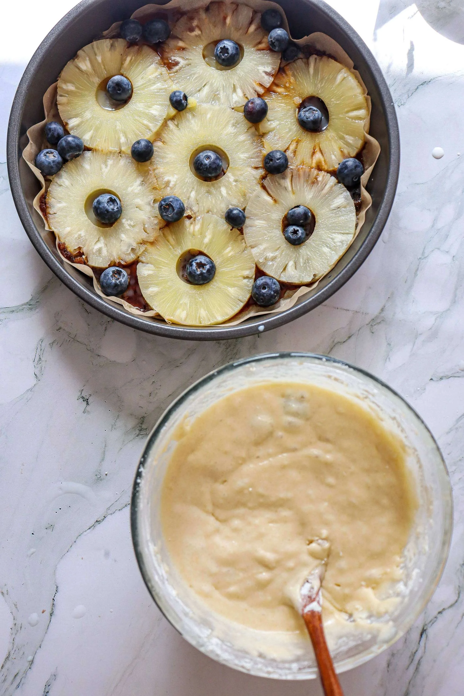 6 - In-Process - Pineapple Upside-Down Cake with Blueberries.jpg