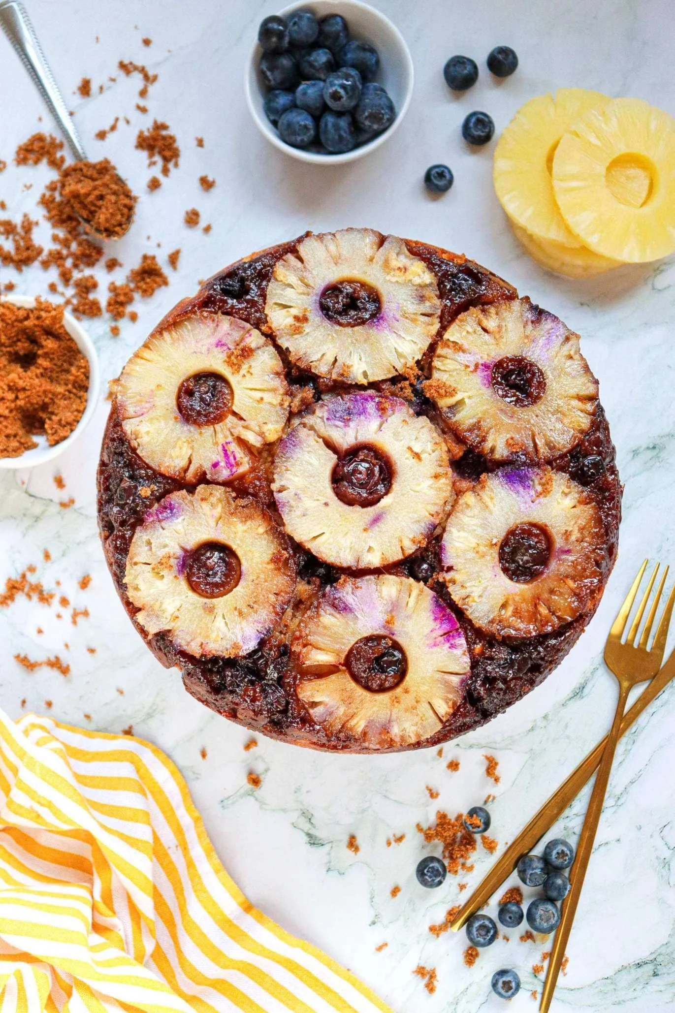 9 - In-Process - Pineapple Upside-Down Cake with Blueberries.jpg