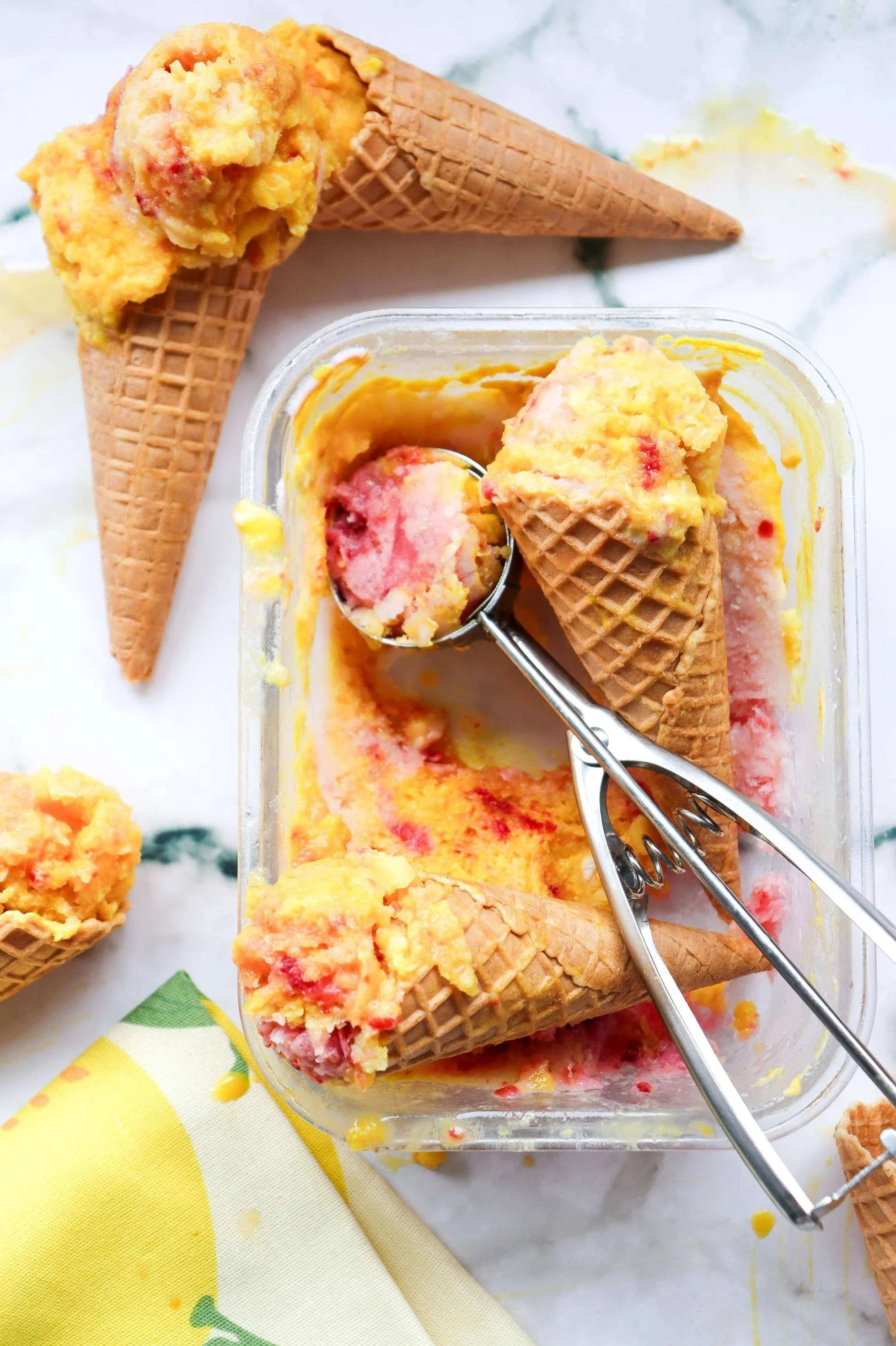 6 - In-process - No-Churn Rainbow Sherbert (Orange, Lime, Raspberries).jpg