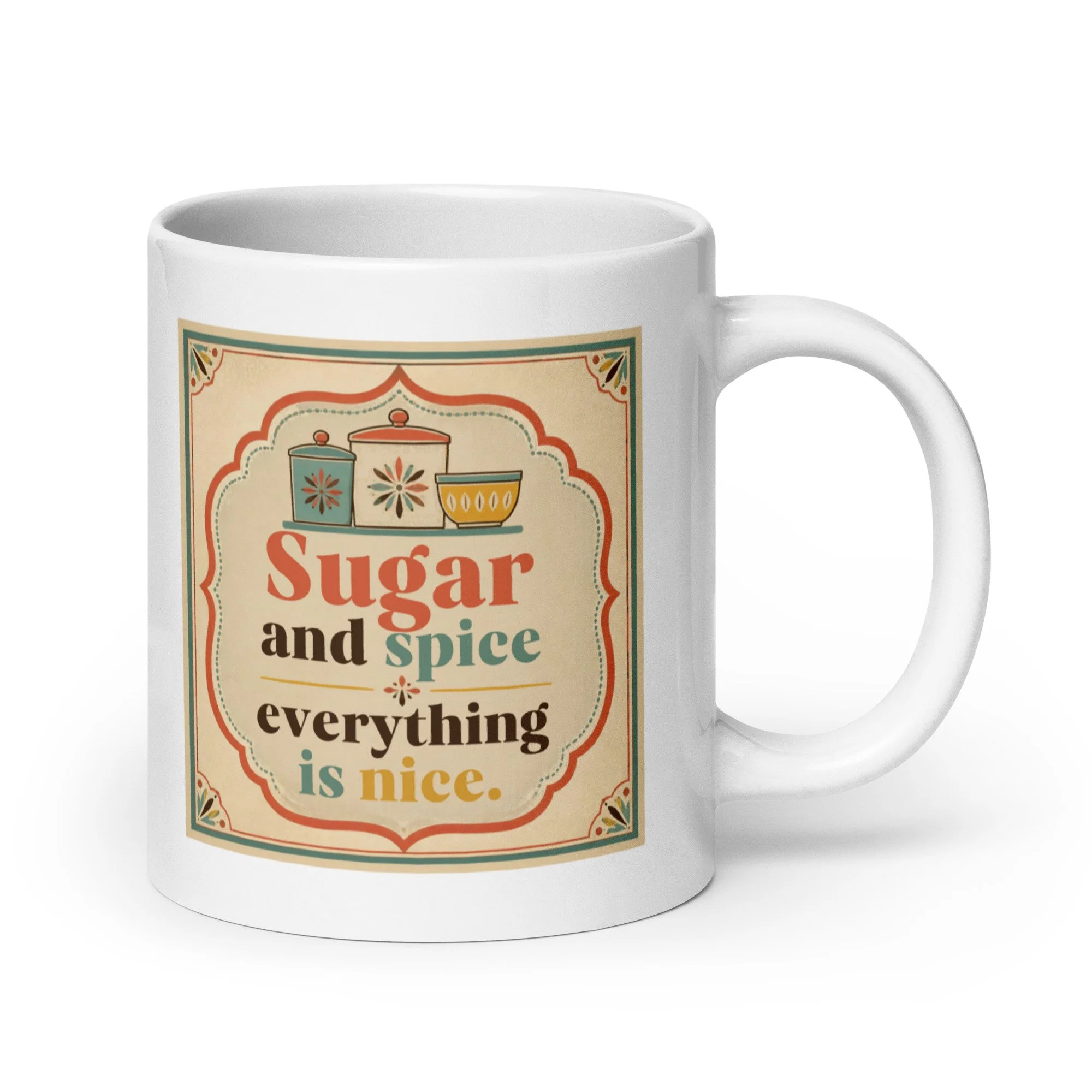 Sugar and Spice Everything Nice Vintage Baking Mug