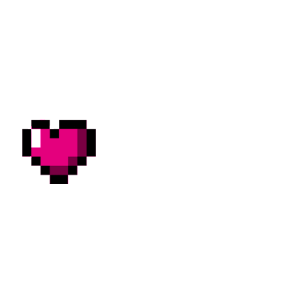 Pixelated pink heart on a gray background.
