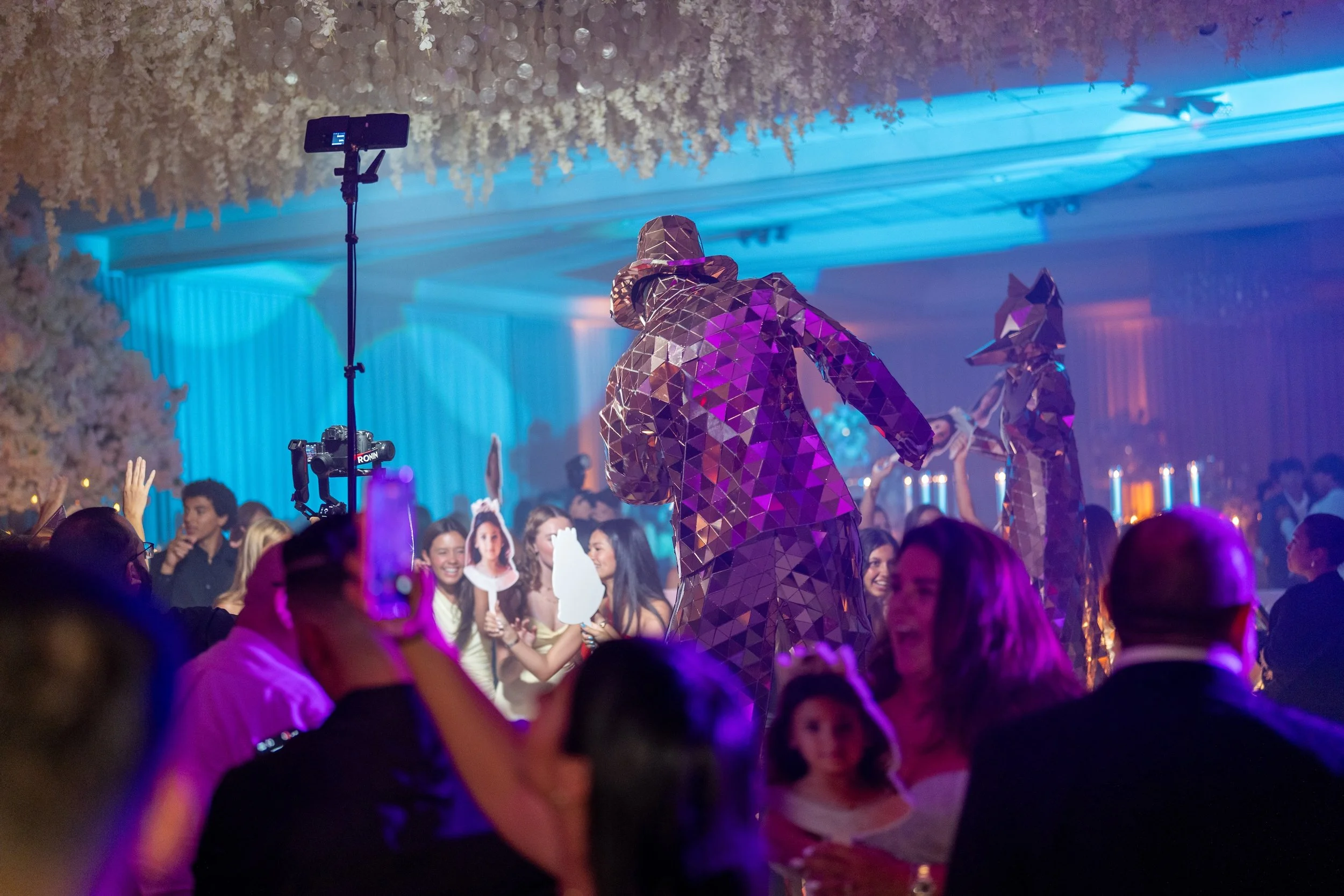 Guests enjoying a quinceañera reception at Rusty Pelican in Miami