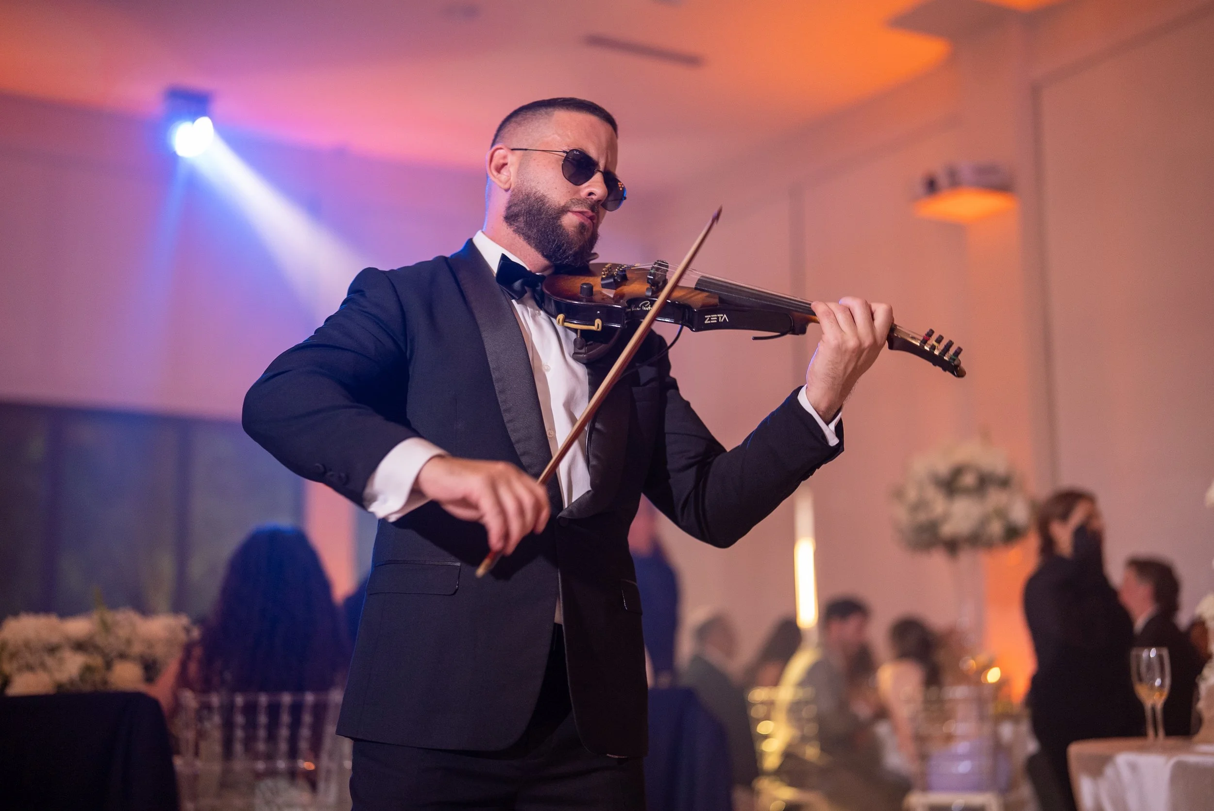 Wedding violinist at The Glass Venue in Miami during ceremony and reception