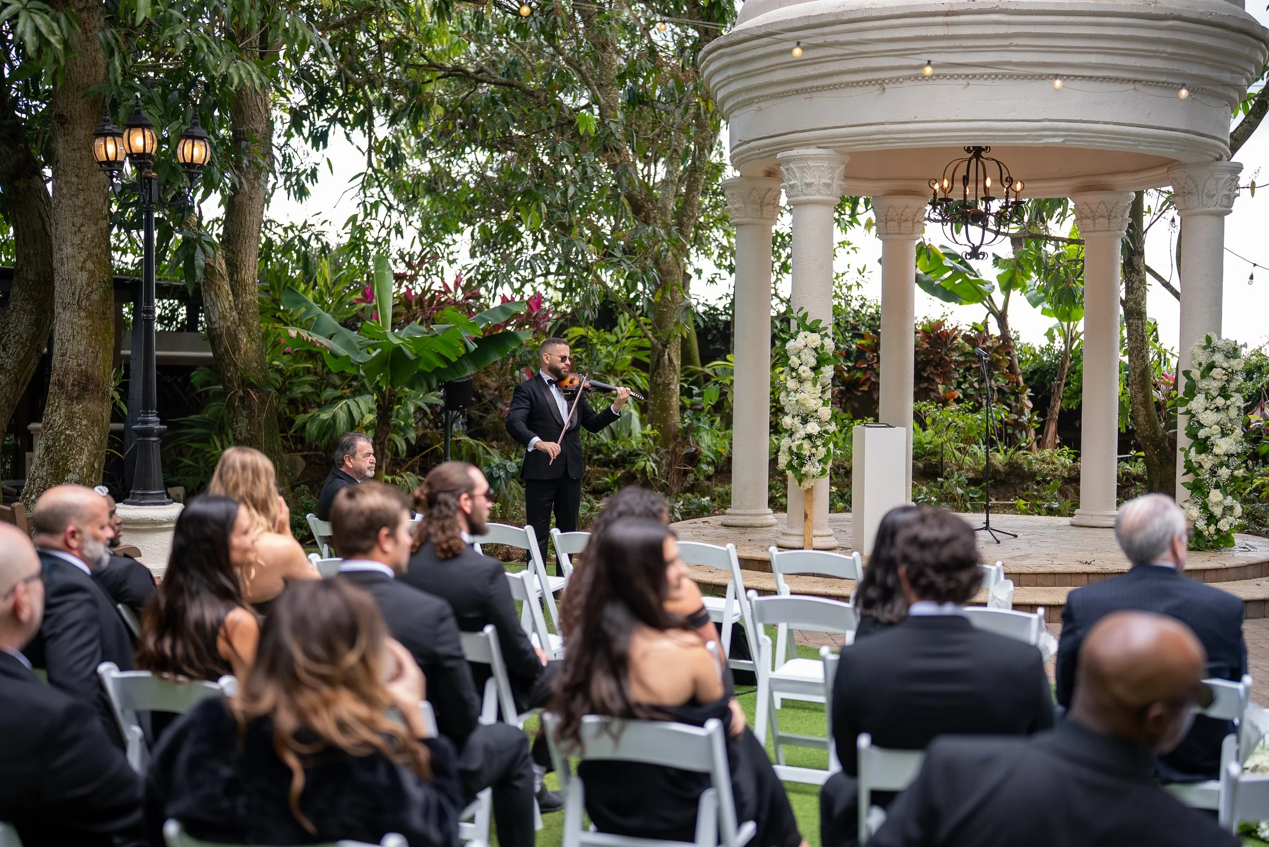 Pre ceremony live violin performance at Villa Toscana Miami wedding