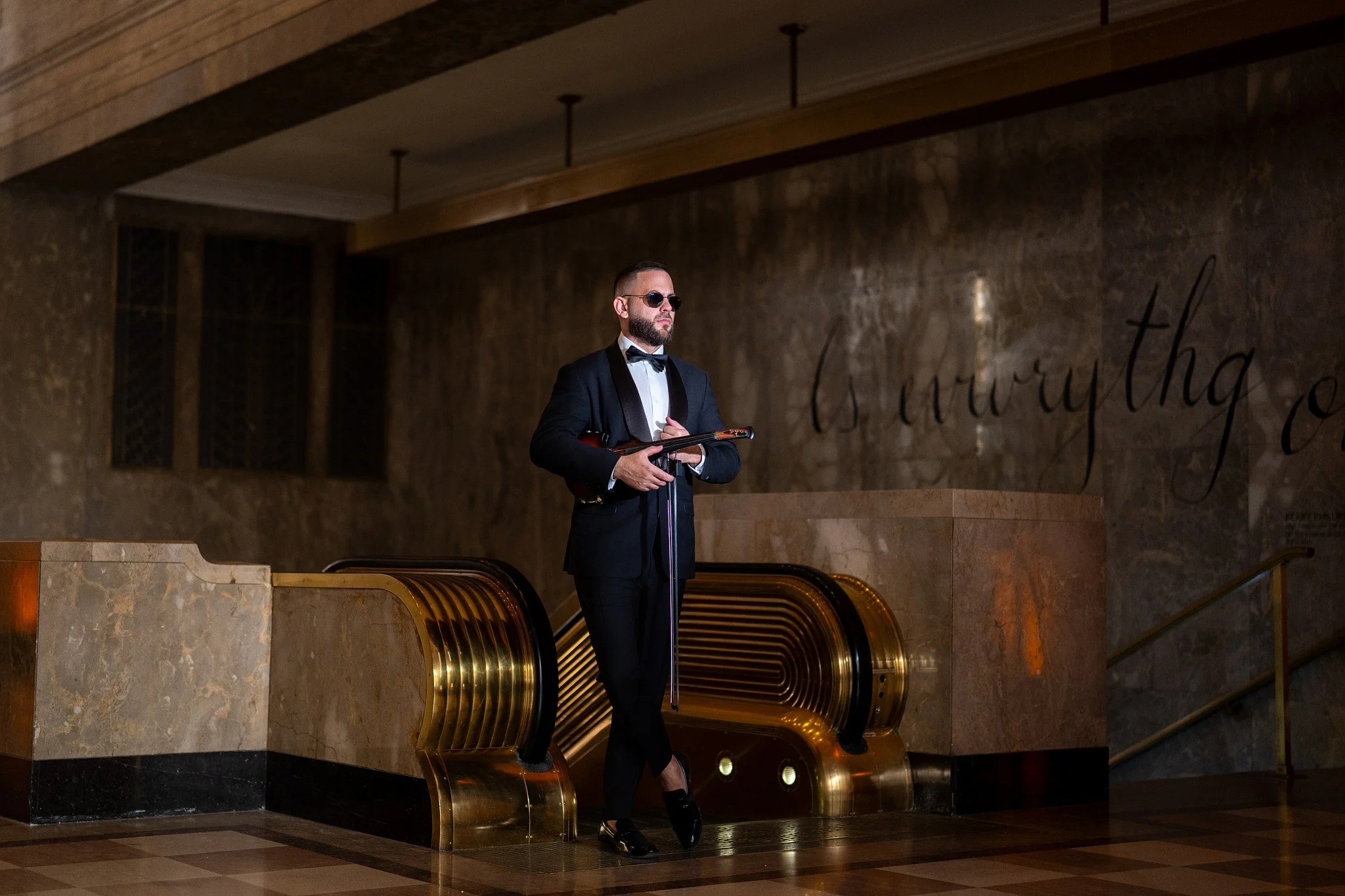 Live violin performance at The Historic Alfred I. duPont Building in Miami