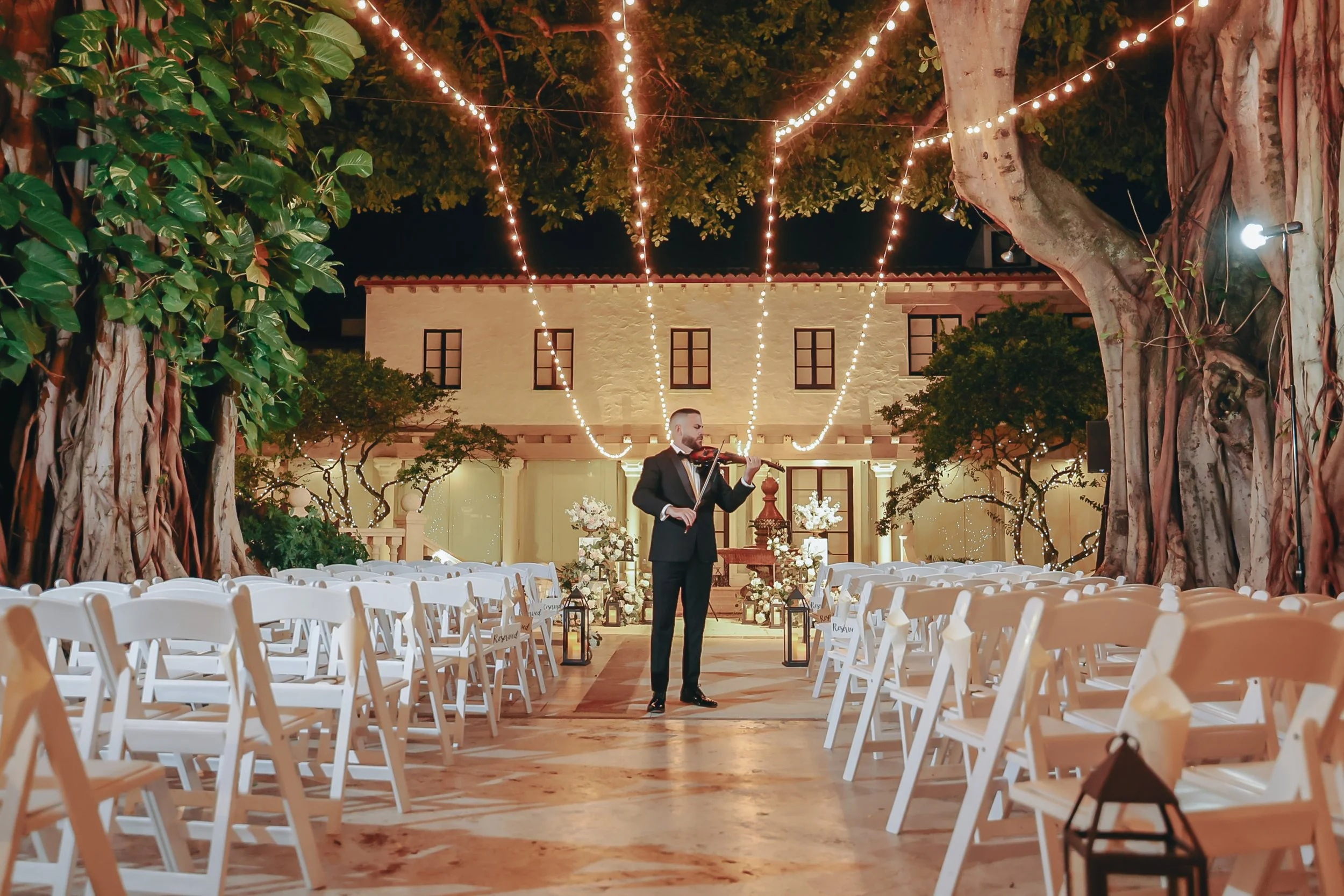 Preferred vendor wedding ceremony violinist performing at The Addison Boca Raton