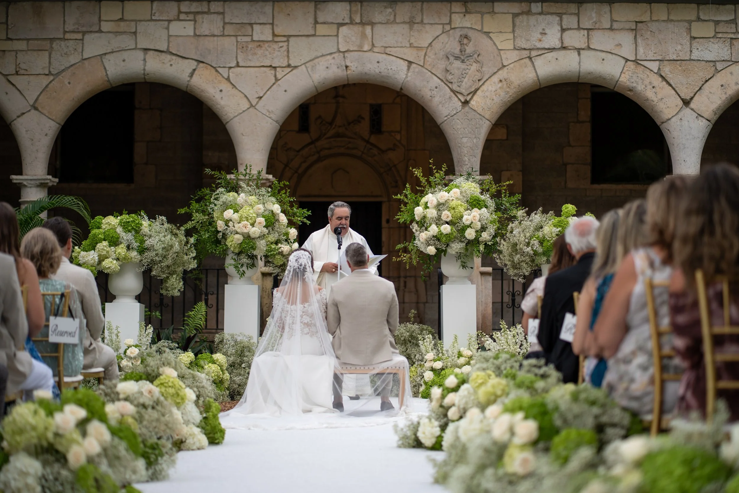 Wedding ceremony at The Ancient Spanish Monastery in Miami