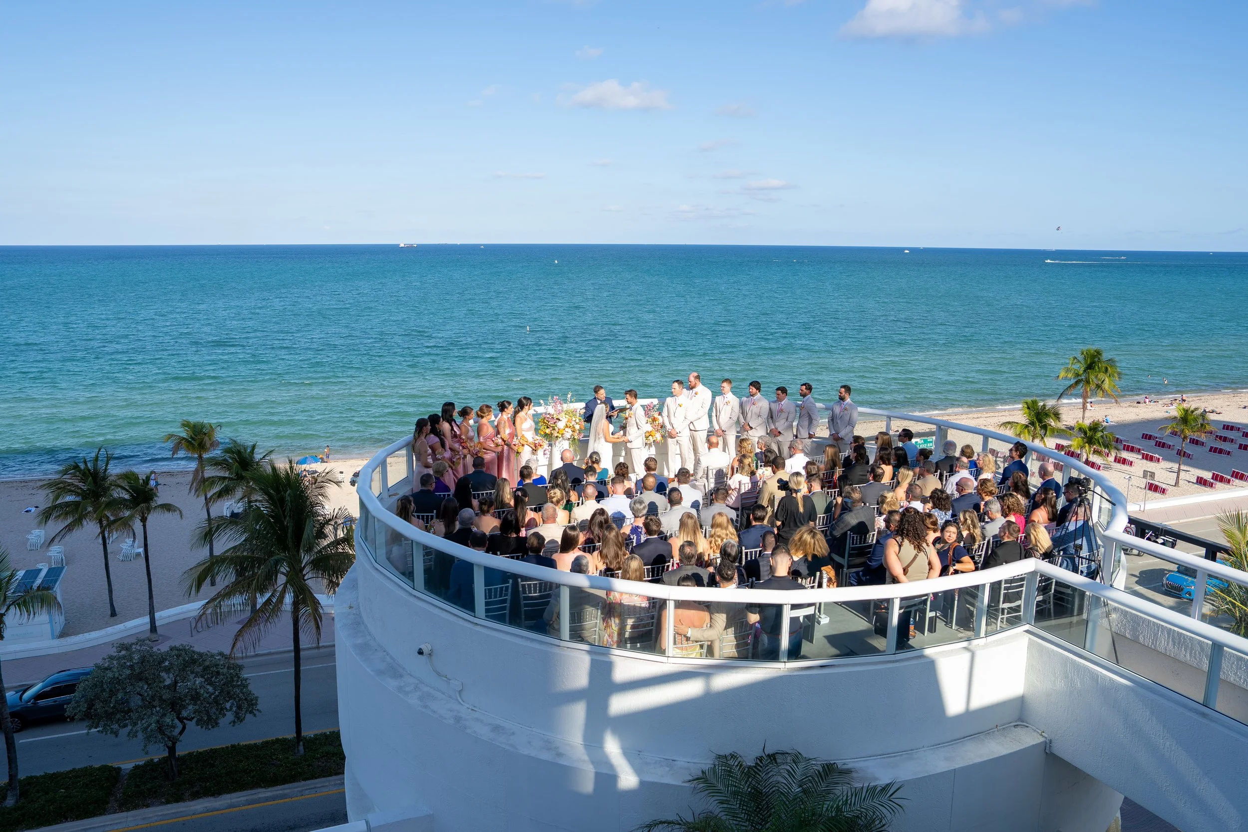 Oceanfront rooftop wedding ceremony at Beach House Fort Lauderdale