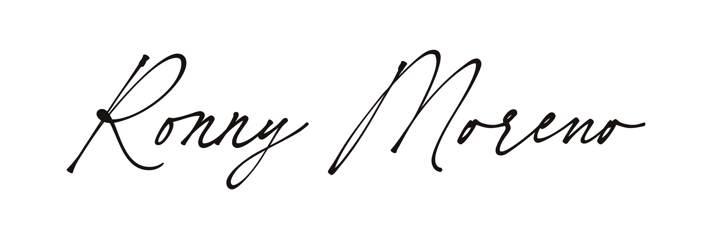 Black signature-style text reads 'Runy Moreno' on a white background.