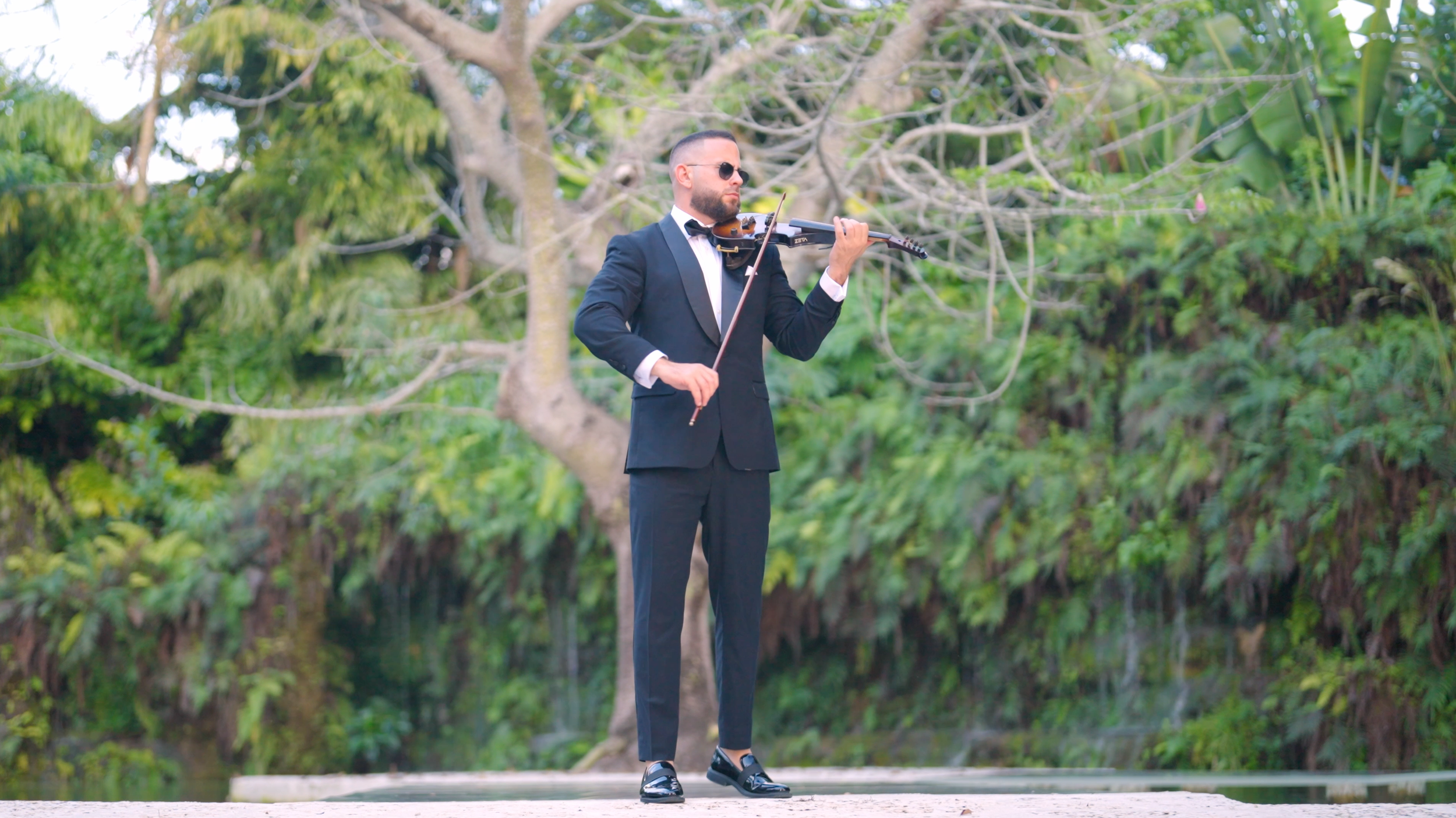 Wedding ceremony violinist performing at Fica Farms in Miami