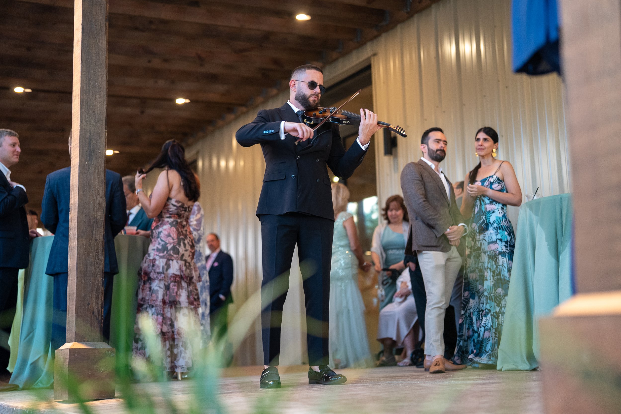 Wedding violinist at Gran Paraiso Gardens in Miami during luxury garden wedding