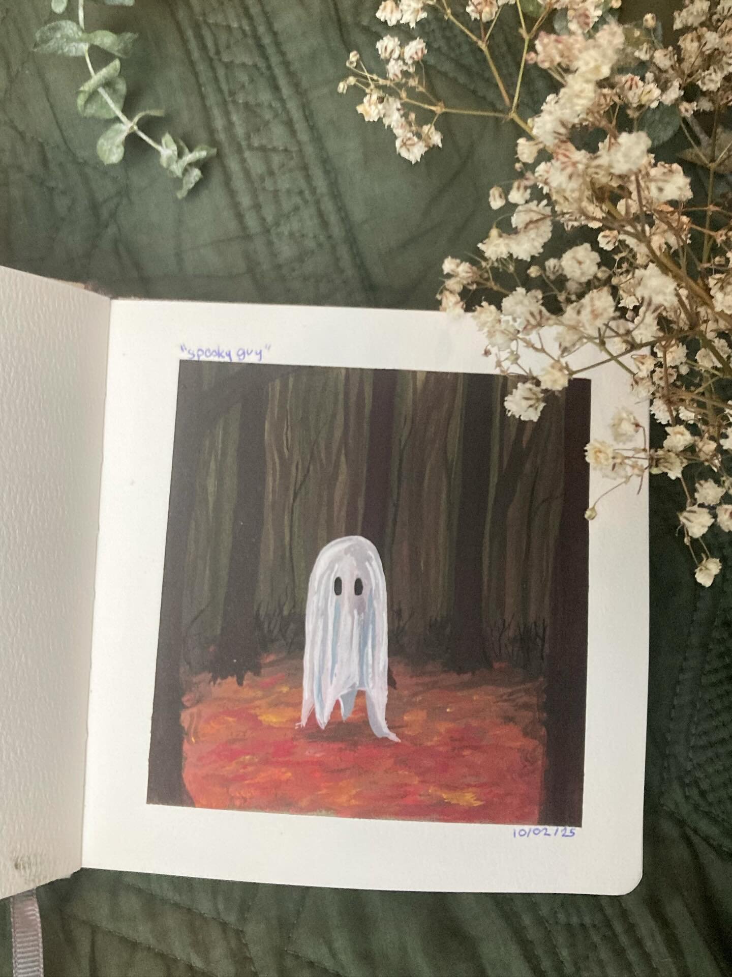 Spooky guy #halloween #october #gouache #ghost