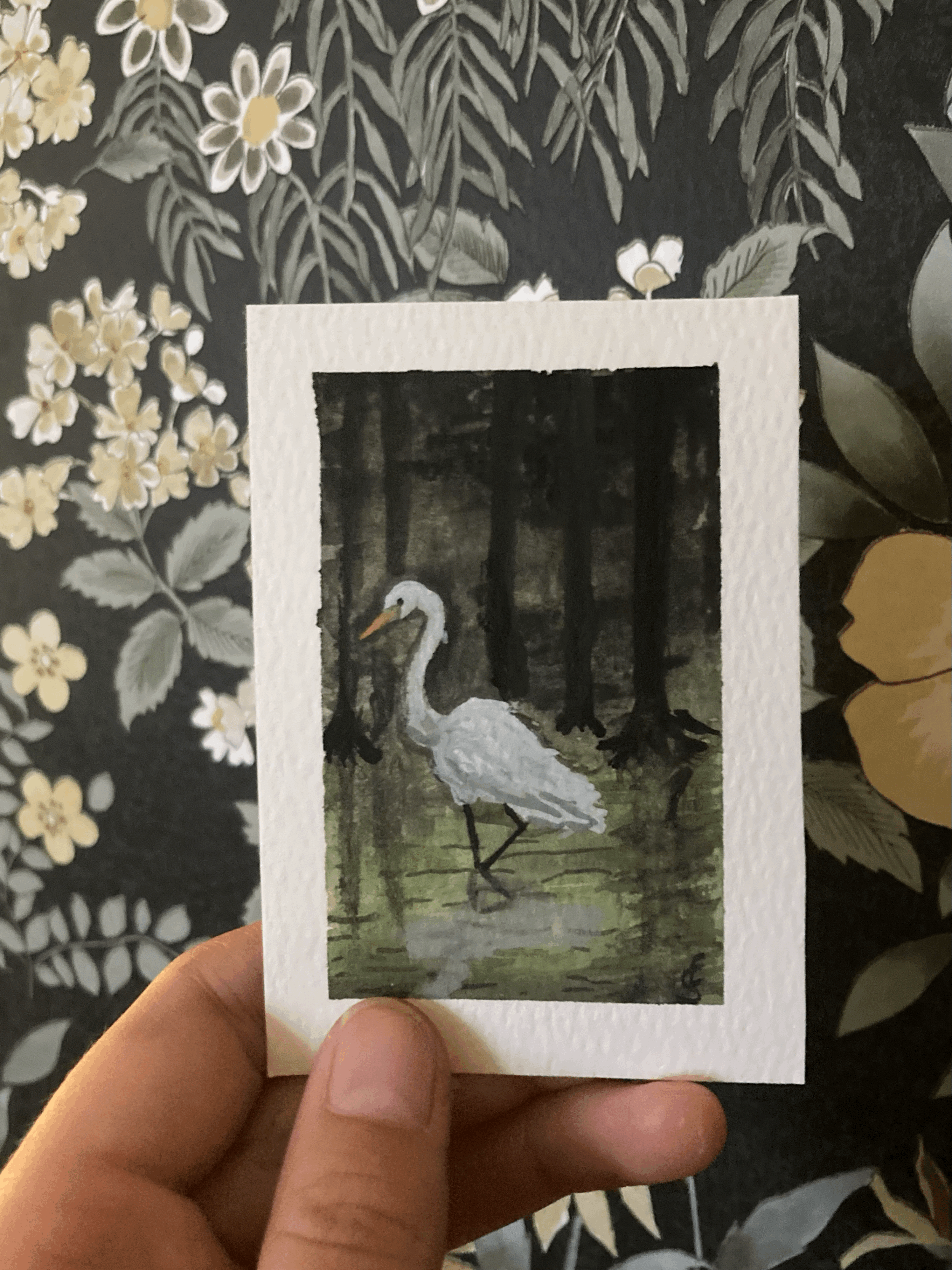 Original Mini ACEO- Egret