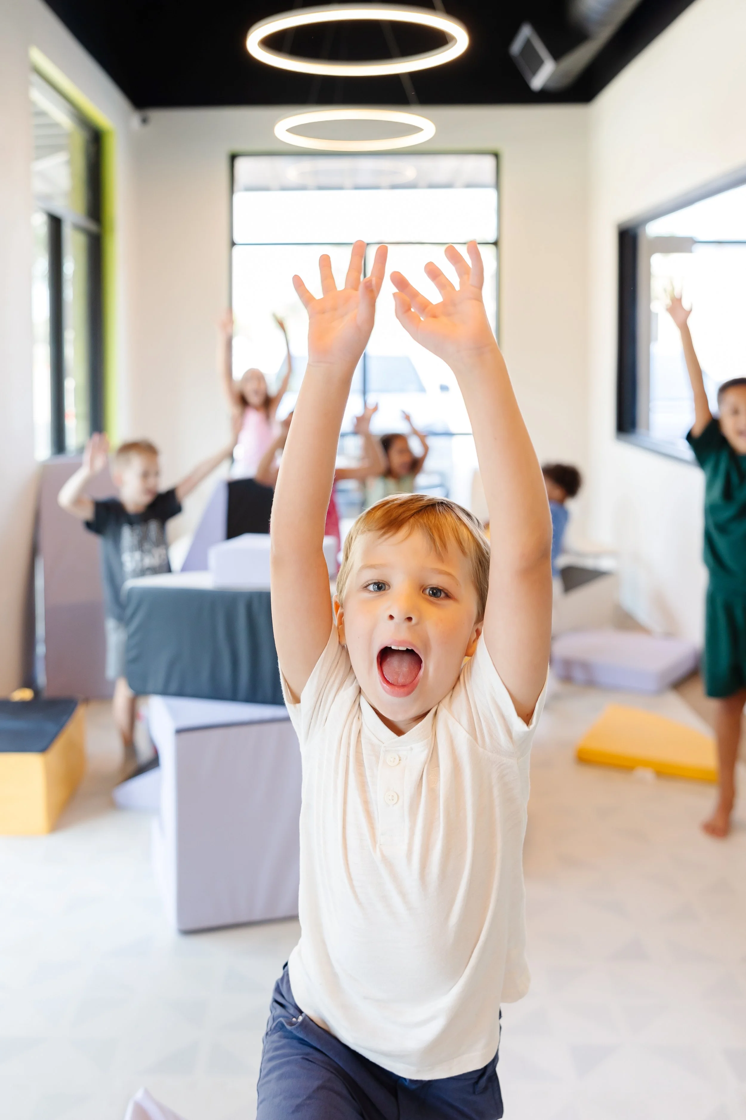 child playing during speech therapy at Haynes Therapy Group in Georgia where they do teletherapy and in person speech, occupational therapy and physical therapy