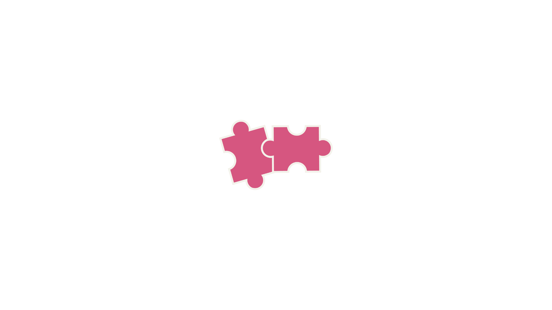 Pink puzzle pieces placed on a black background.