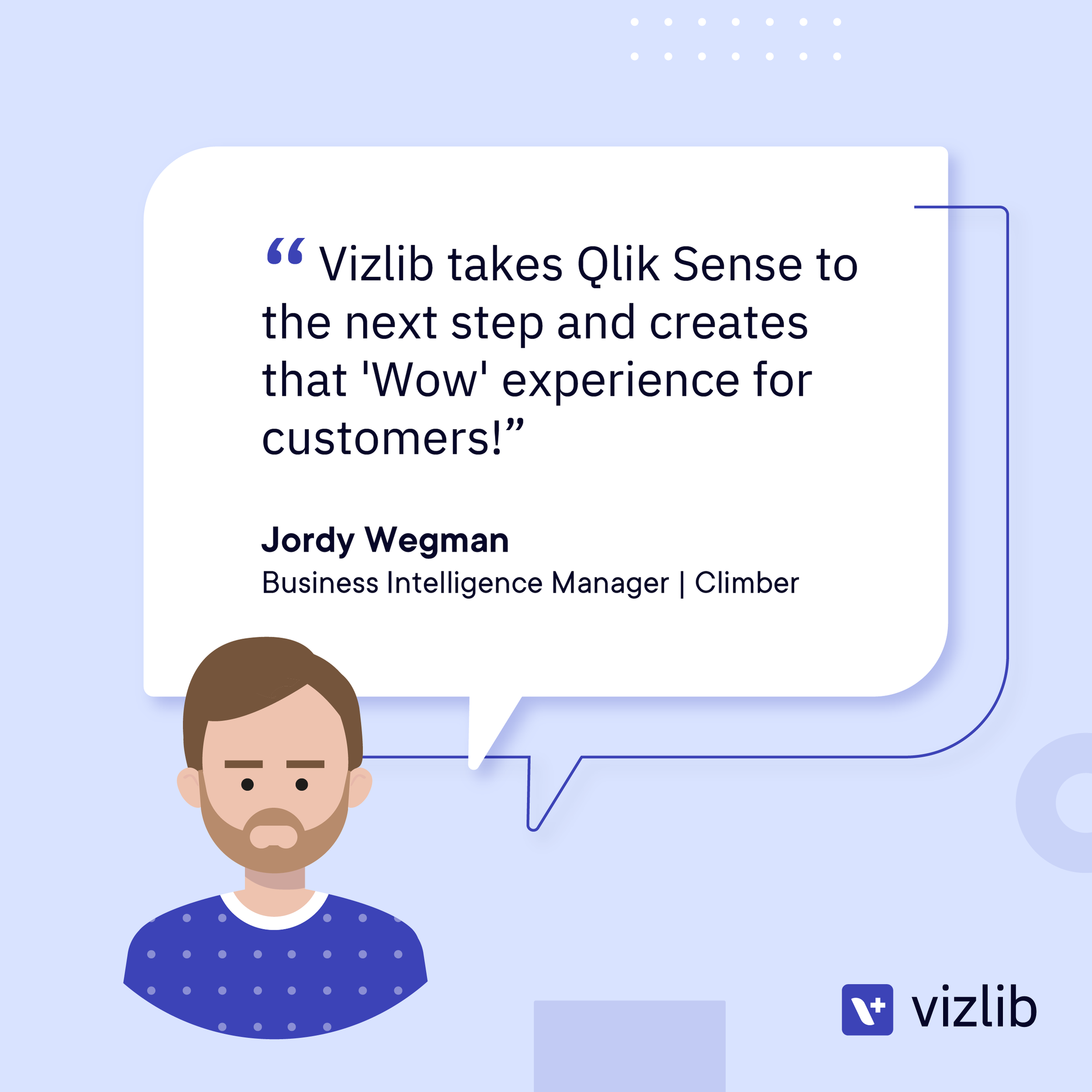 Final graphic for Vizlib Testimonial: Jordy Wegman
