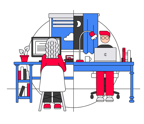 Econsultancy illustration - working from home