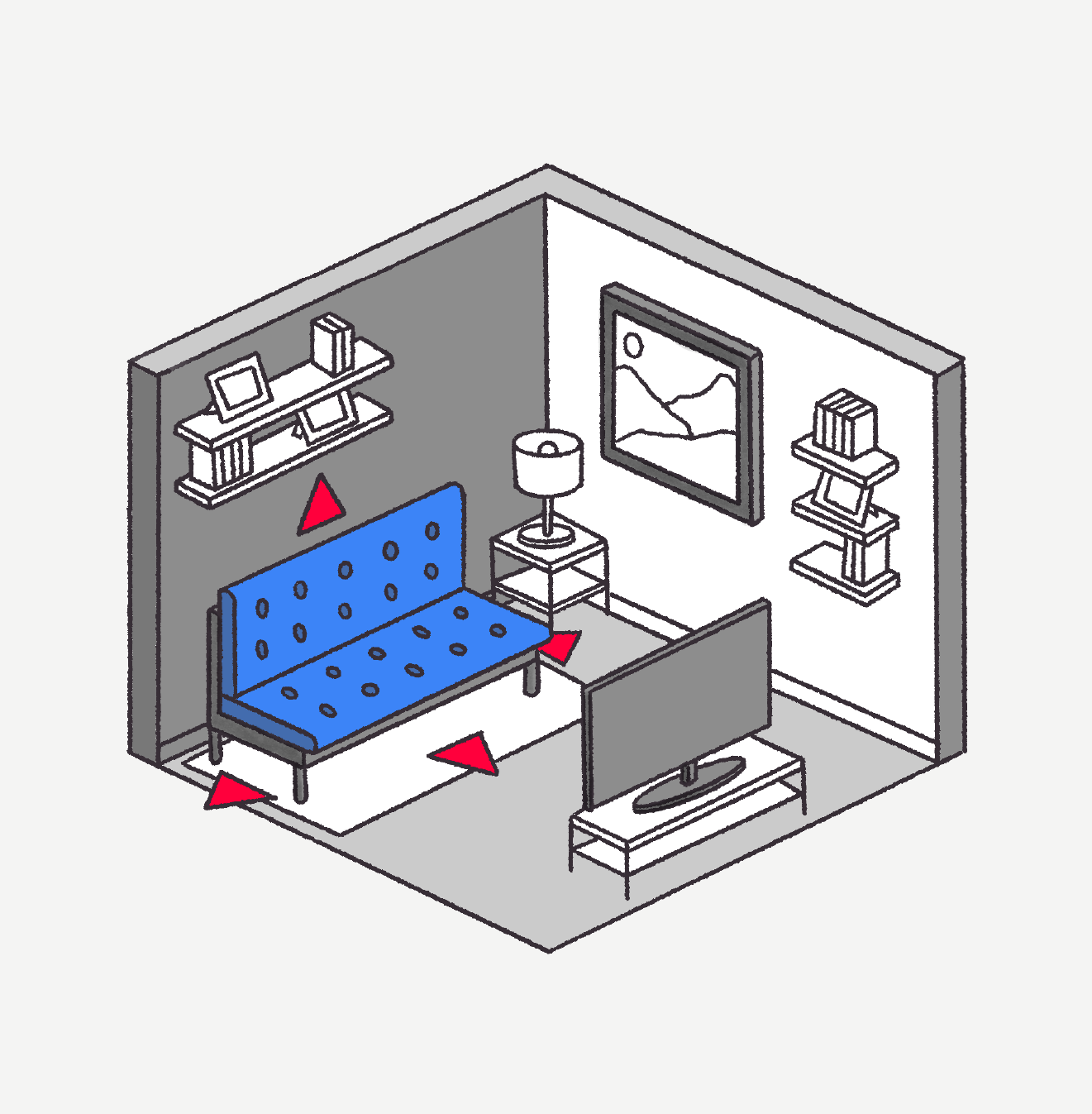 Initial isometric sketch example for Econsultancy editorial content