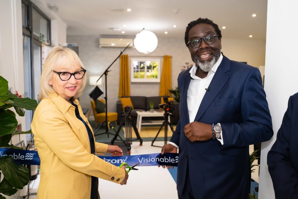 Lord Victor Adebowale and Jenny Clarke MBE cut the ceremonial ribbon at the Visionable CHC launch event