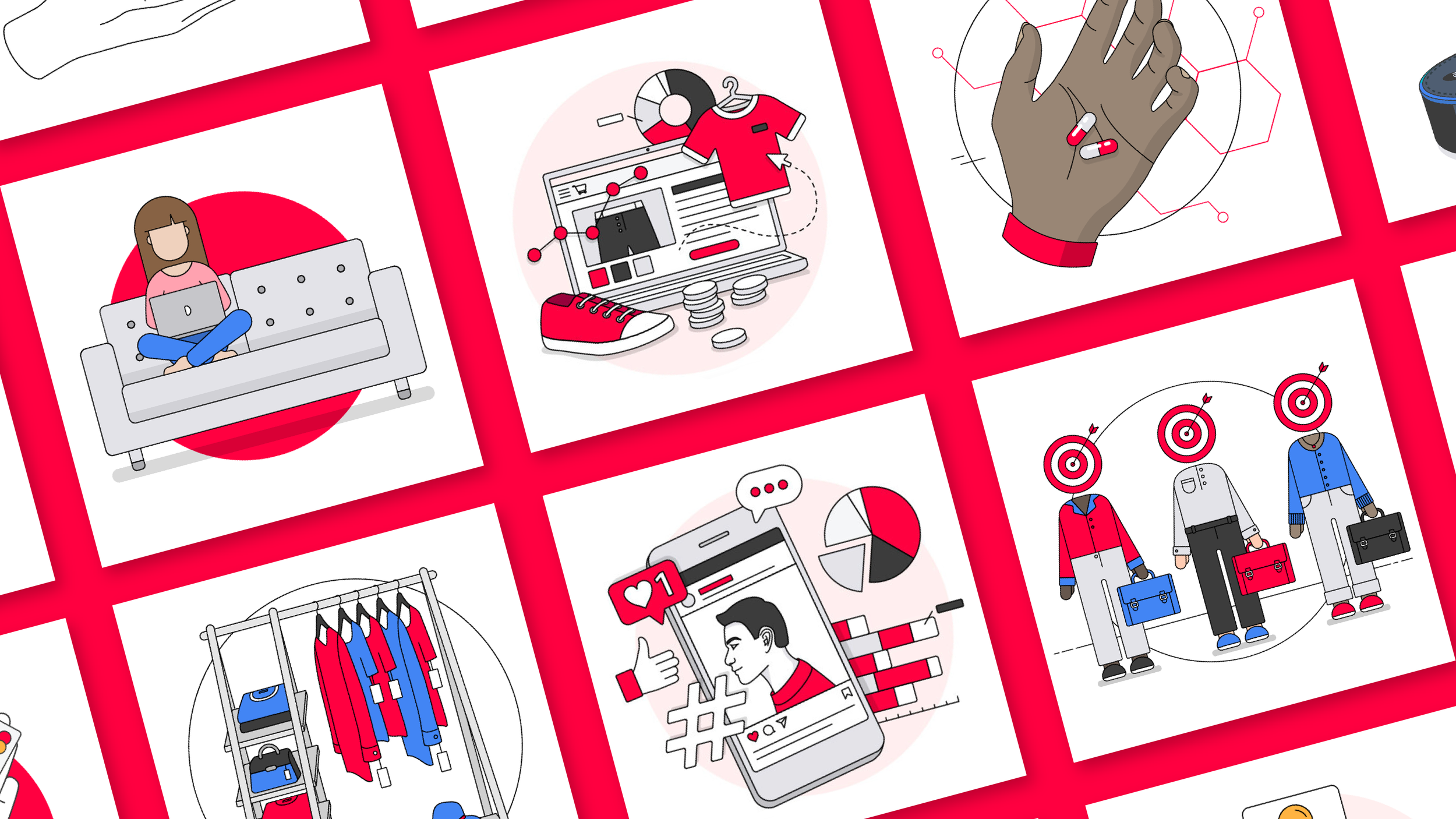 A grid layout compiling key Econsultancy illustrations