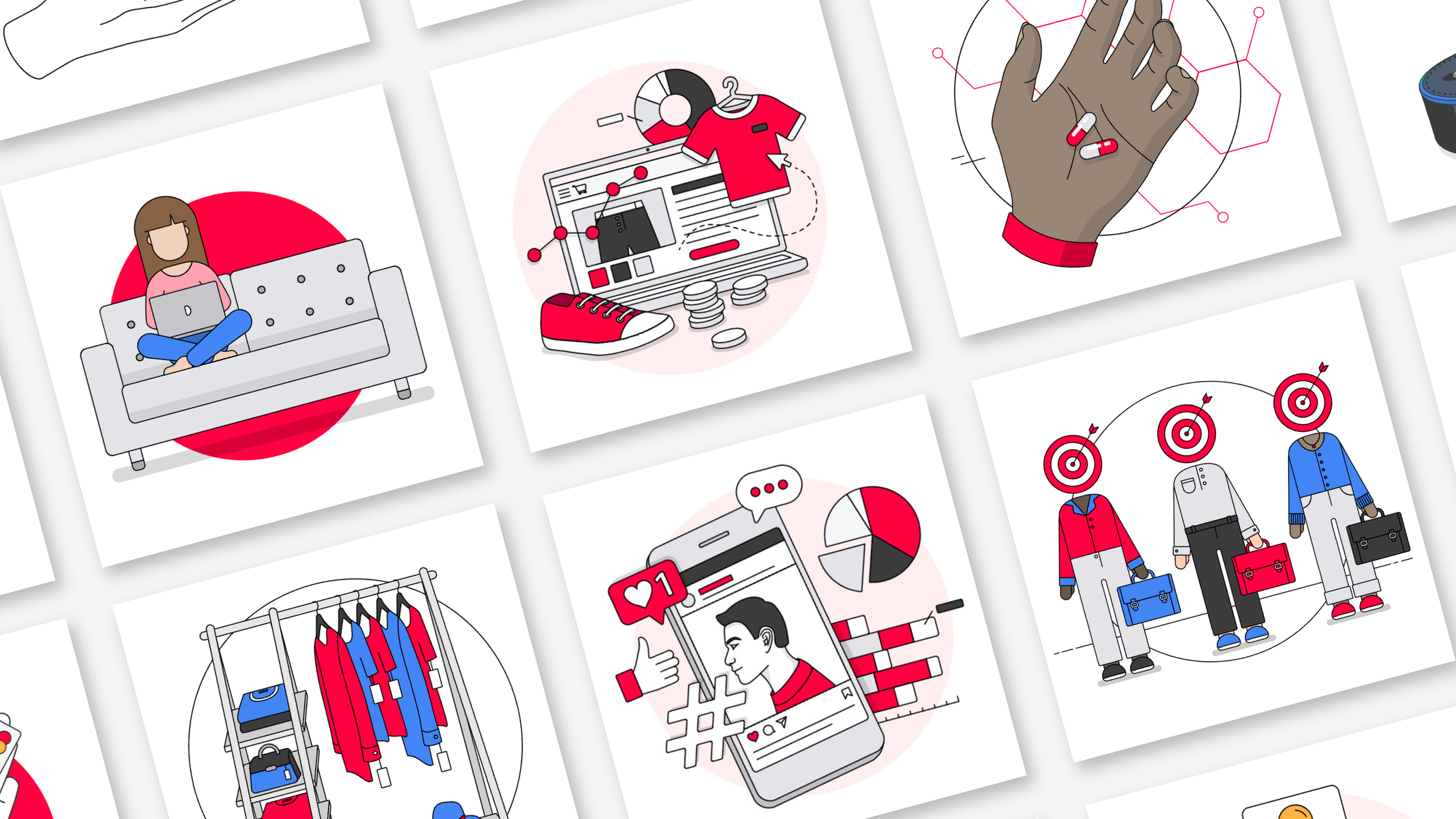 A grid layout compiling key Econsultancy illustrations