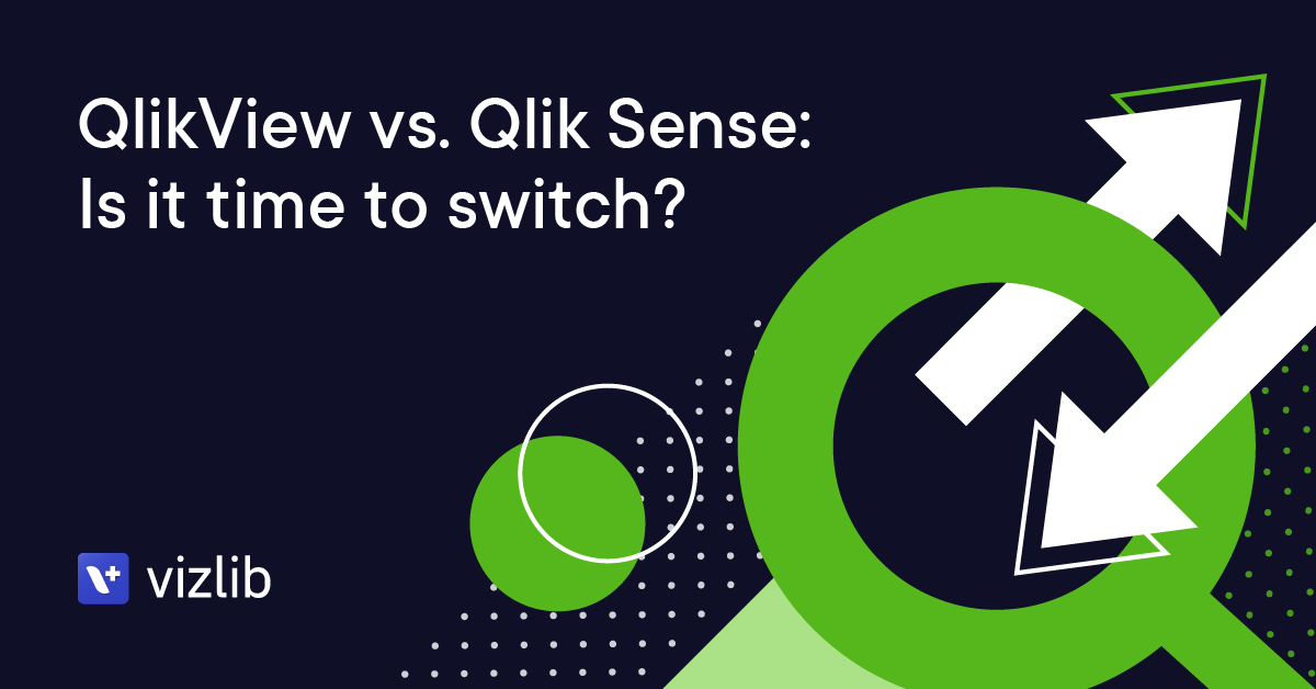 Blog Header for 'QlikView vs QlikSense' with abstract green illustration