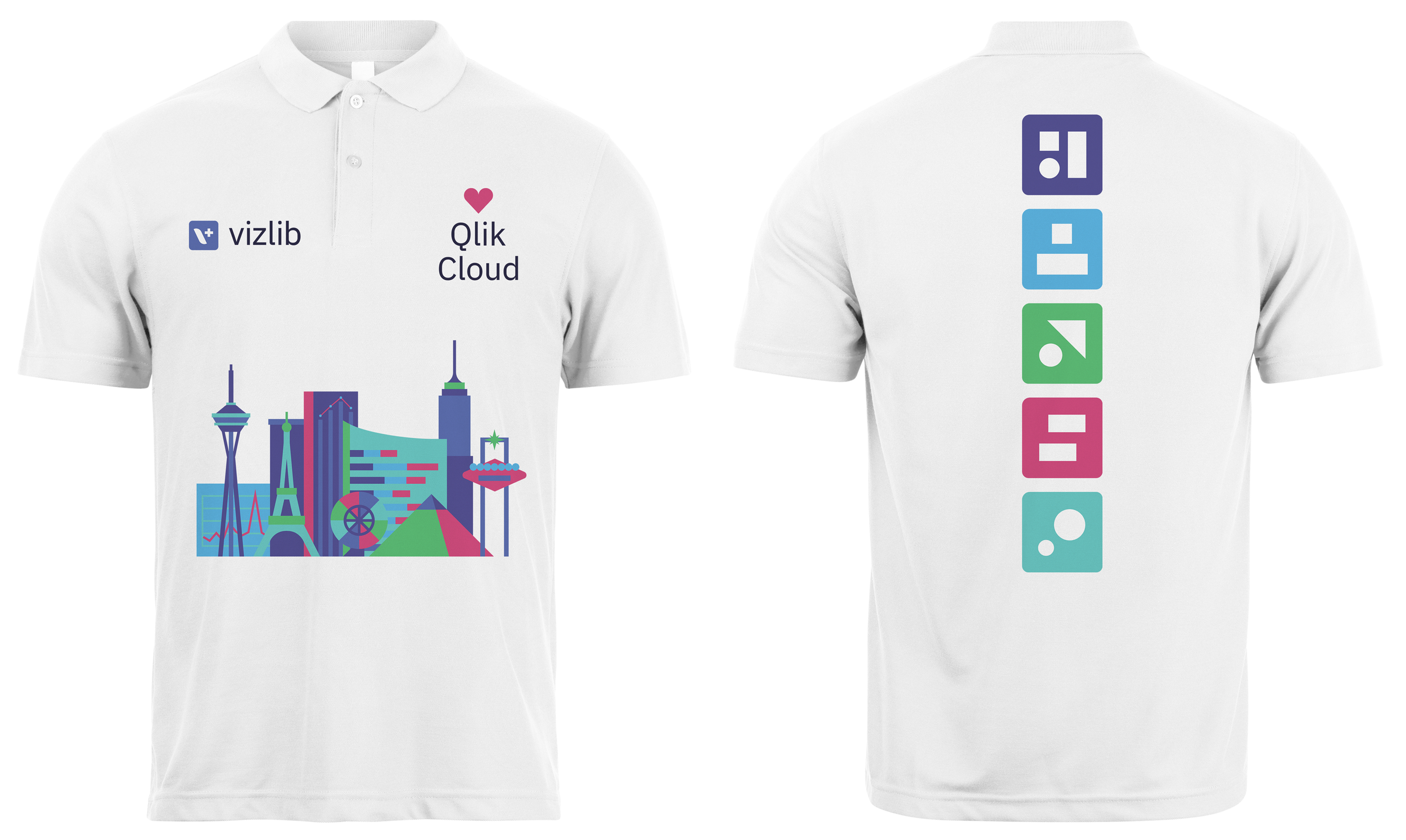 Vizlib Heart Qlik Cloud - shirt concept for QlikWorld 2023
