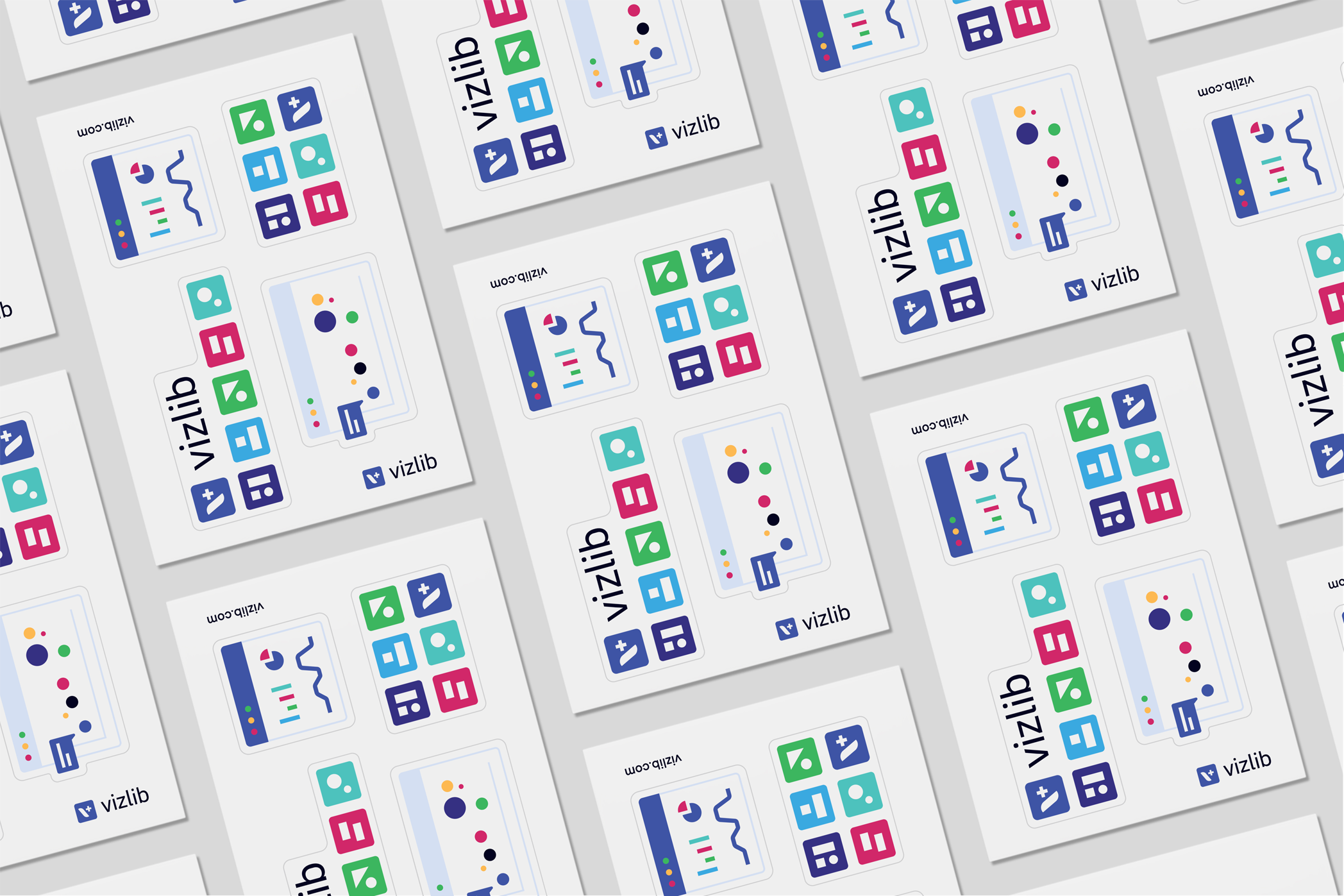 Vizlib sticker sheets which were handed out at the event