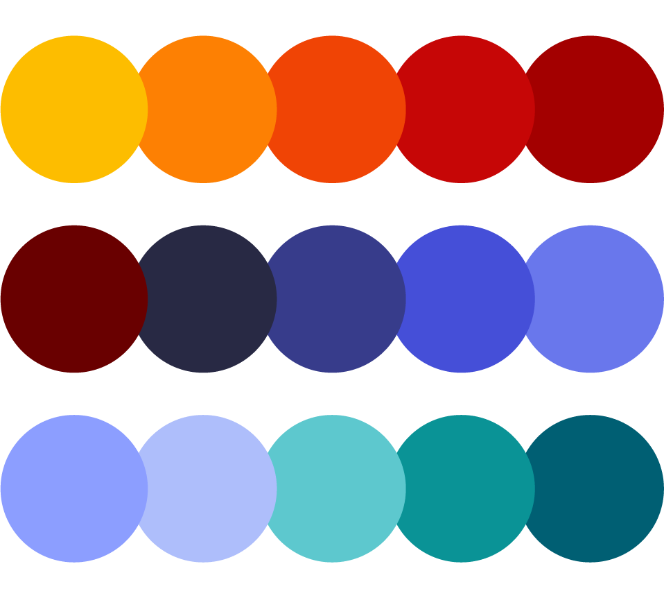 A series of circles depicting Benchmark's updated chart palette