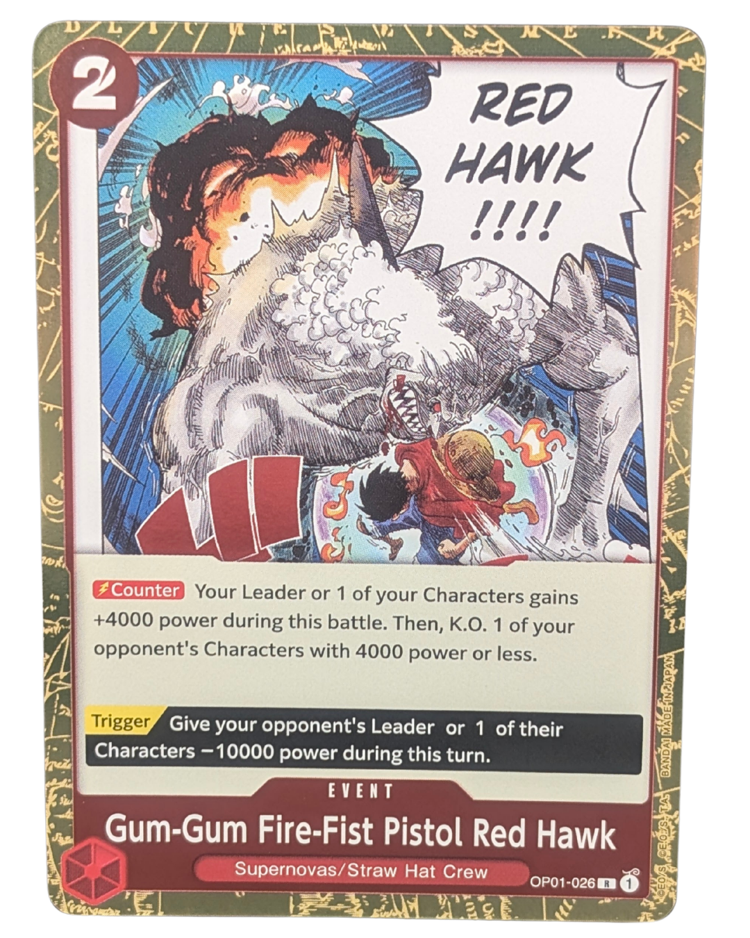 Gum-Gum Fire-Fist Pistol Red Hawk [OP01-026]