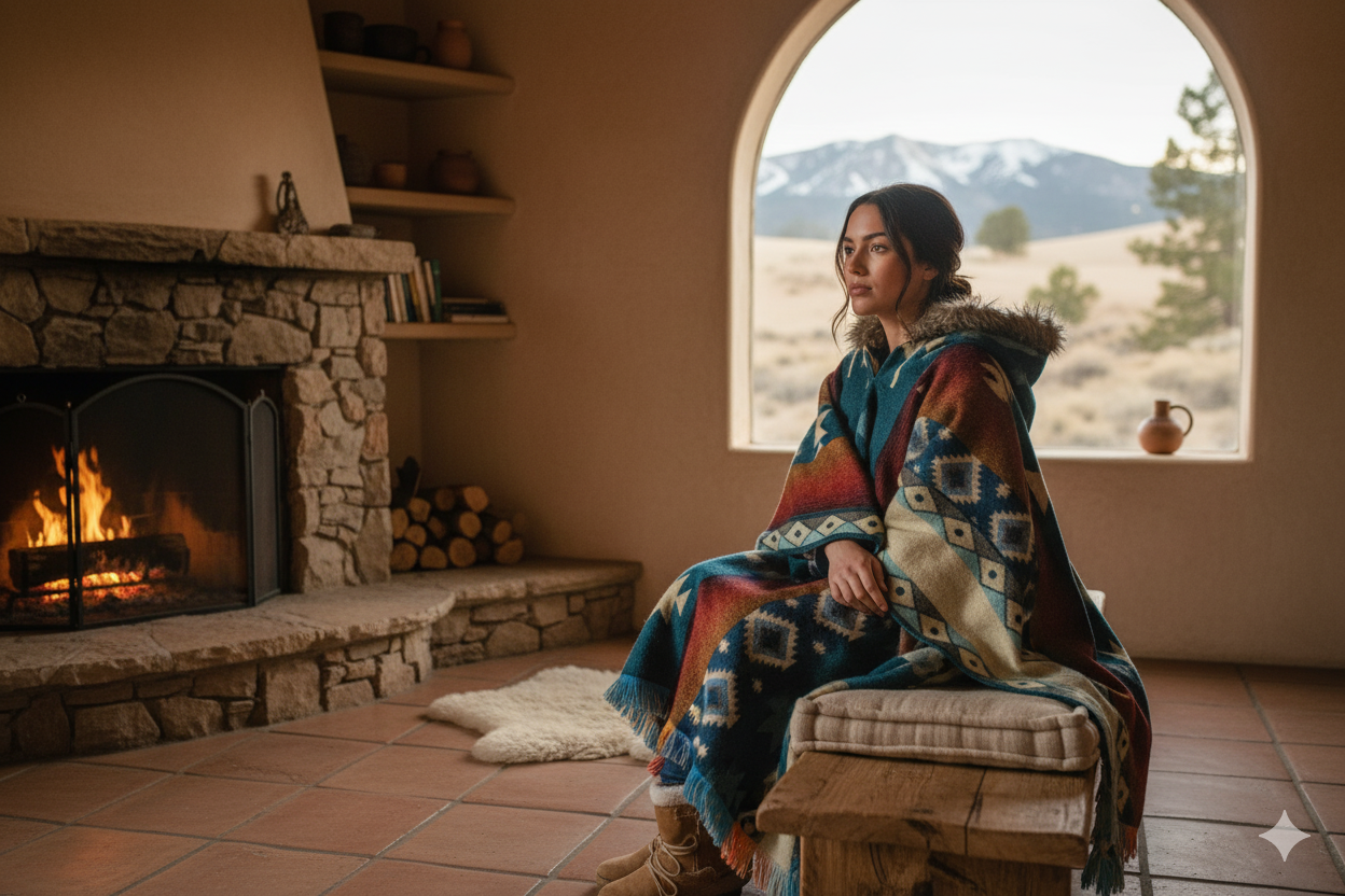 The Aspen Gold Alpaca Blend Poncho