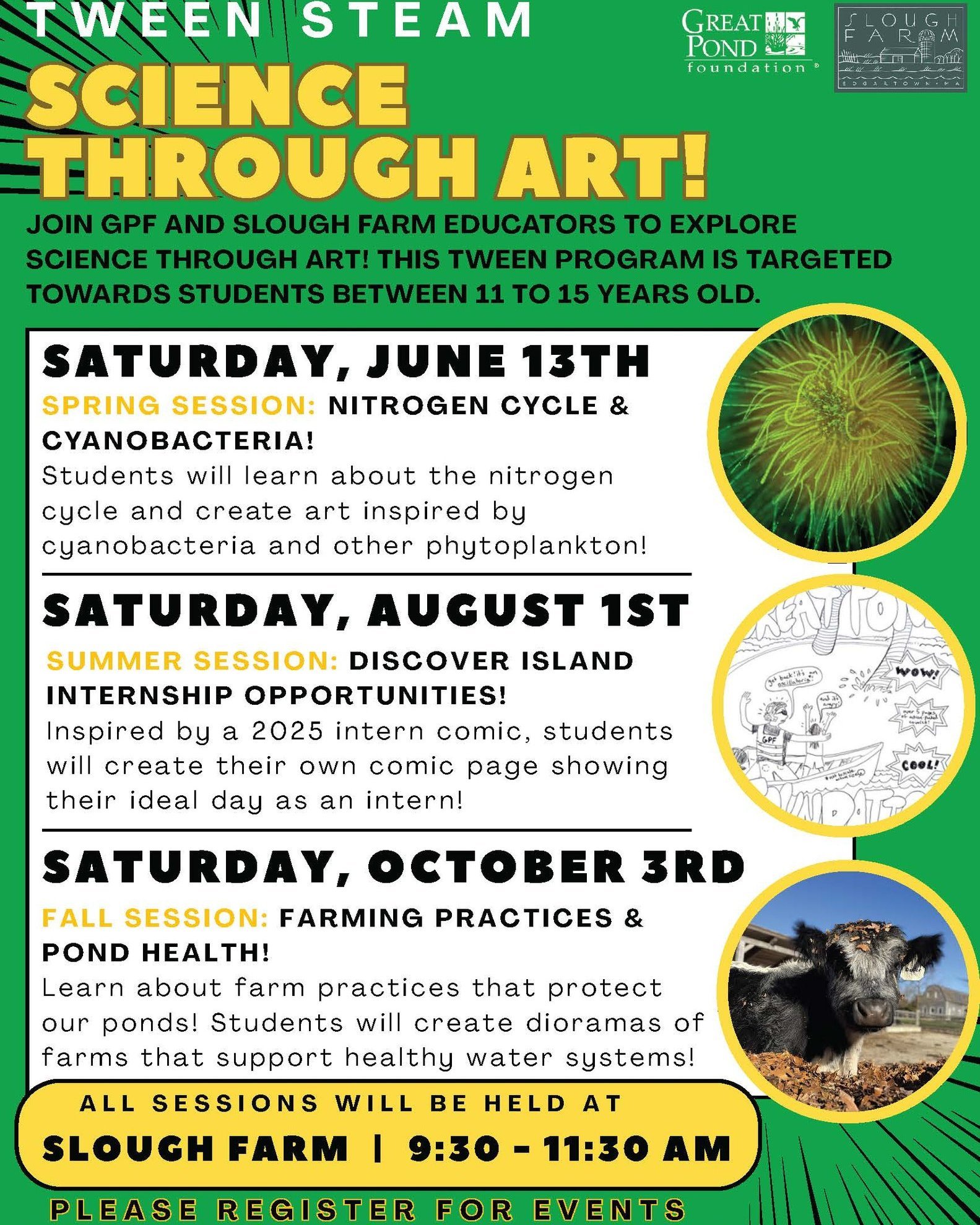 Starting this Saturday, join Great Pond Foundation and Slough Farm educators for a hands-on STEAM series designed for youth ages 11&ndash;15. In this session, participants will explore the fascinating nitrogen cycle and discover how tiny but mighty c