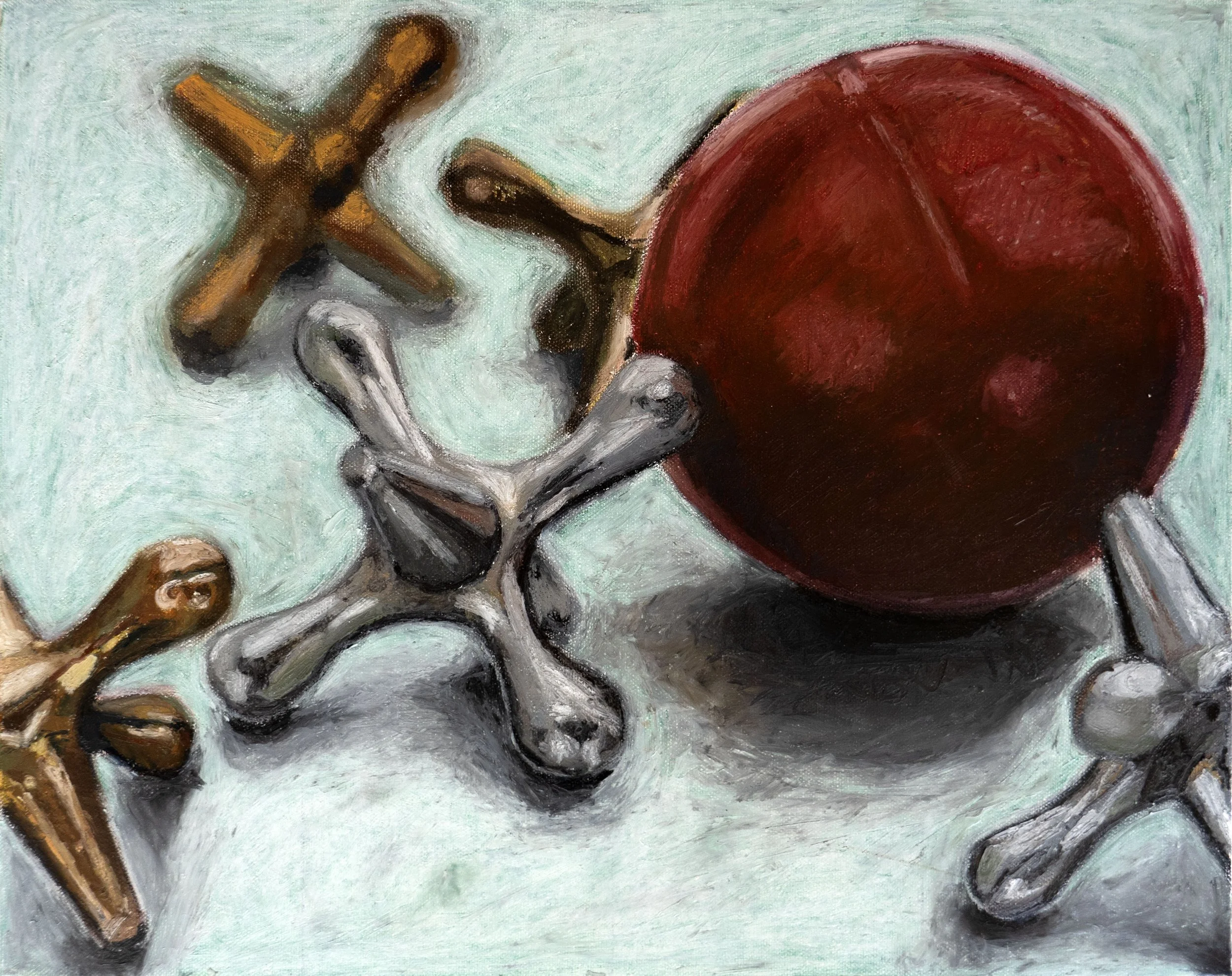 C. Margarita, Jackies, 2026, oil pastels on canvas.