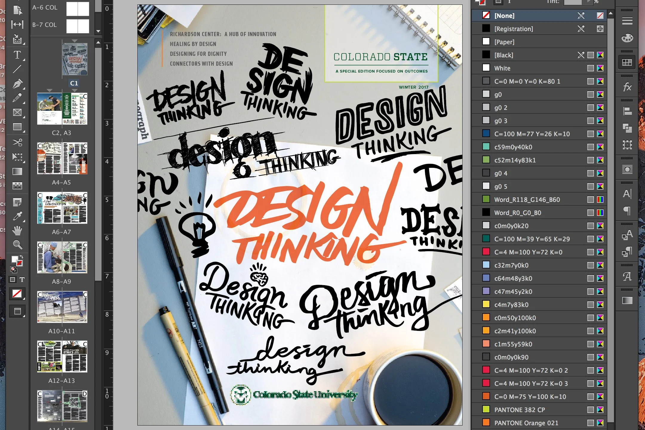Design Thinking magazine layout.