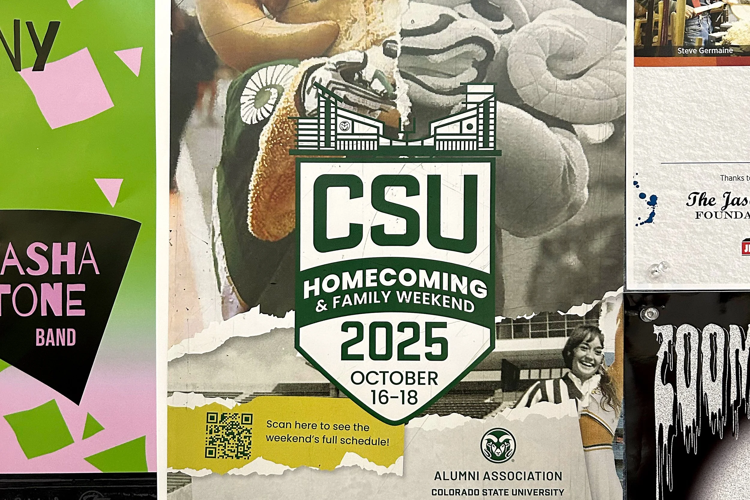 Homecoming & Family Weekend poster.