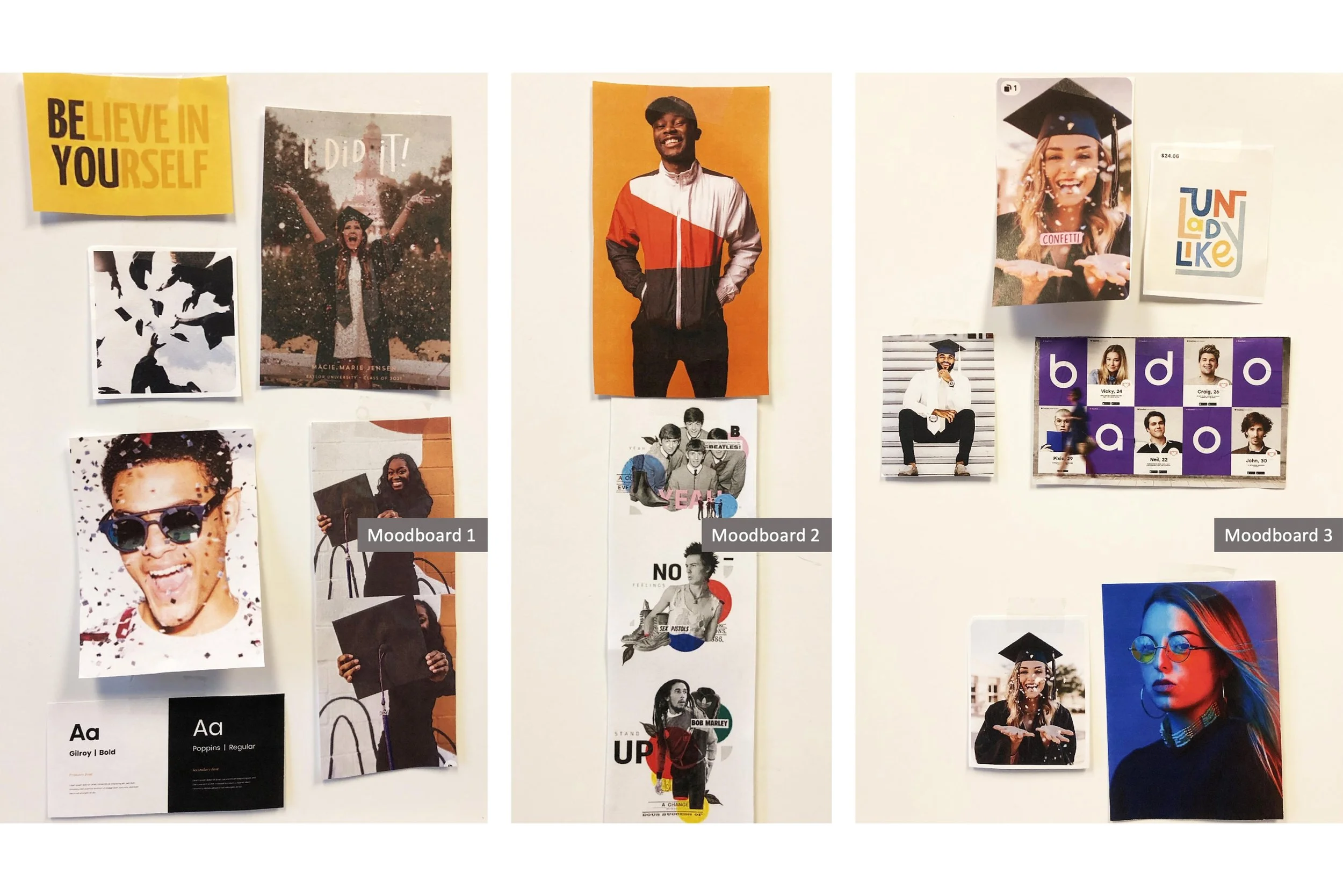 2022 Grads at a Glance Moodboards.