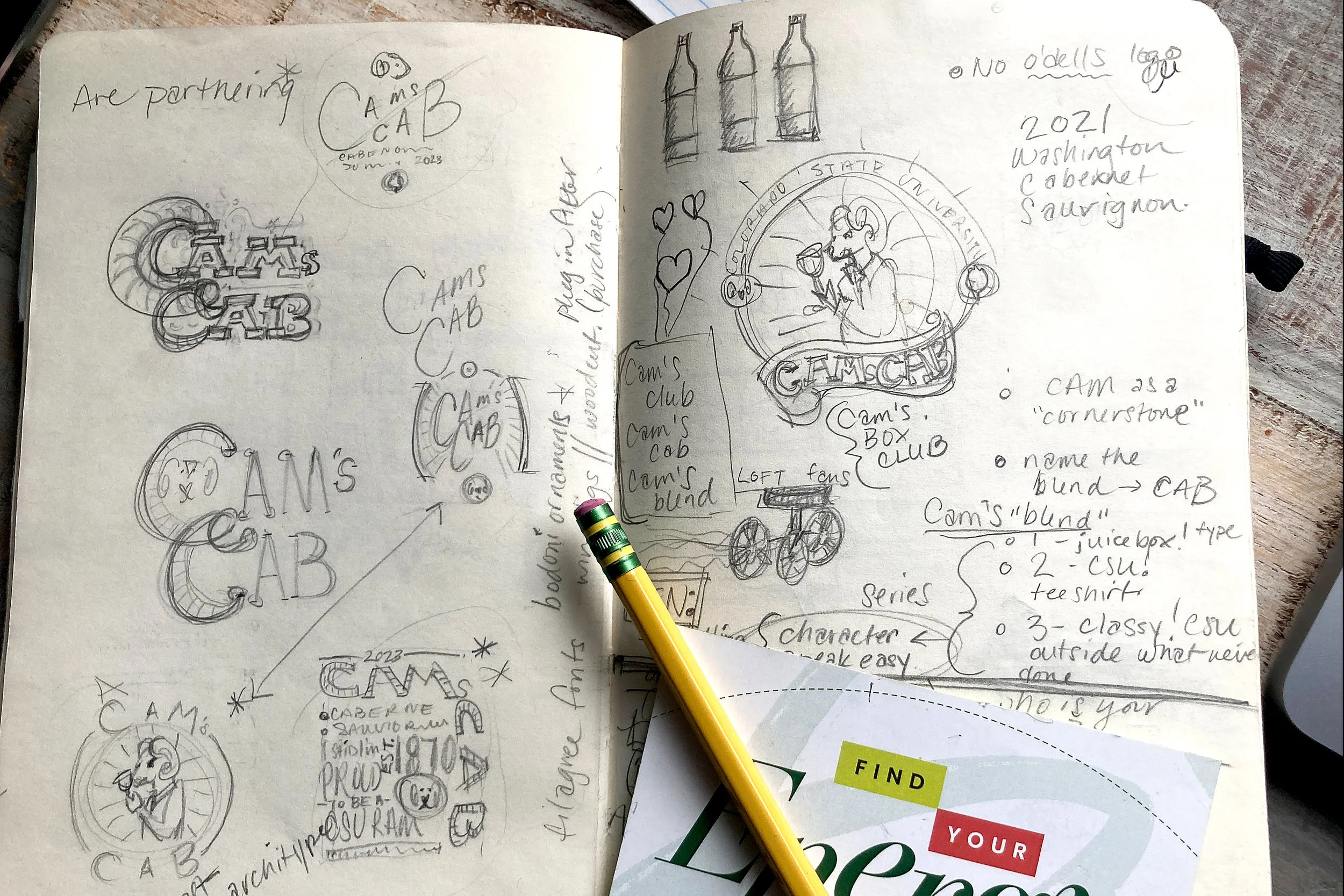 CAM's Club sketch explorations.