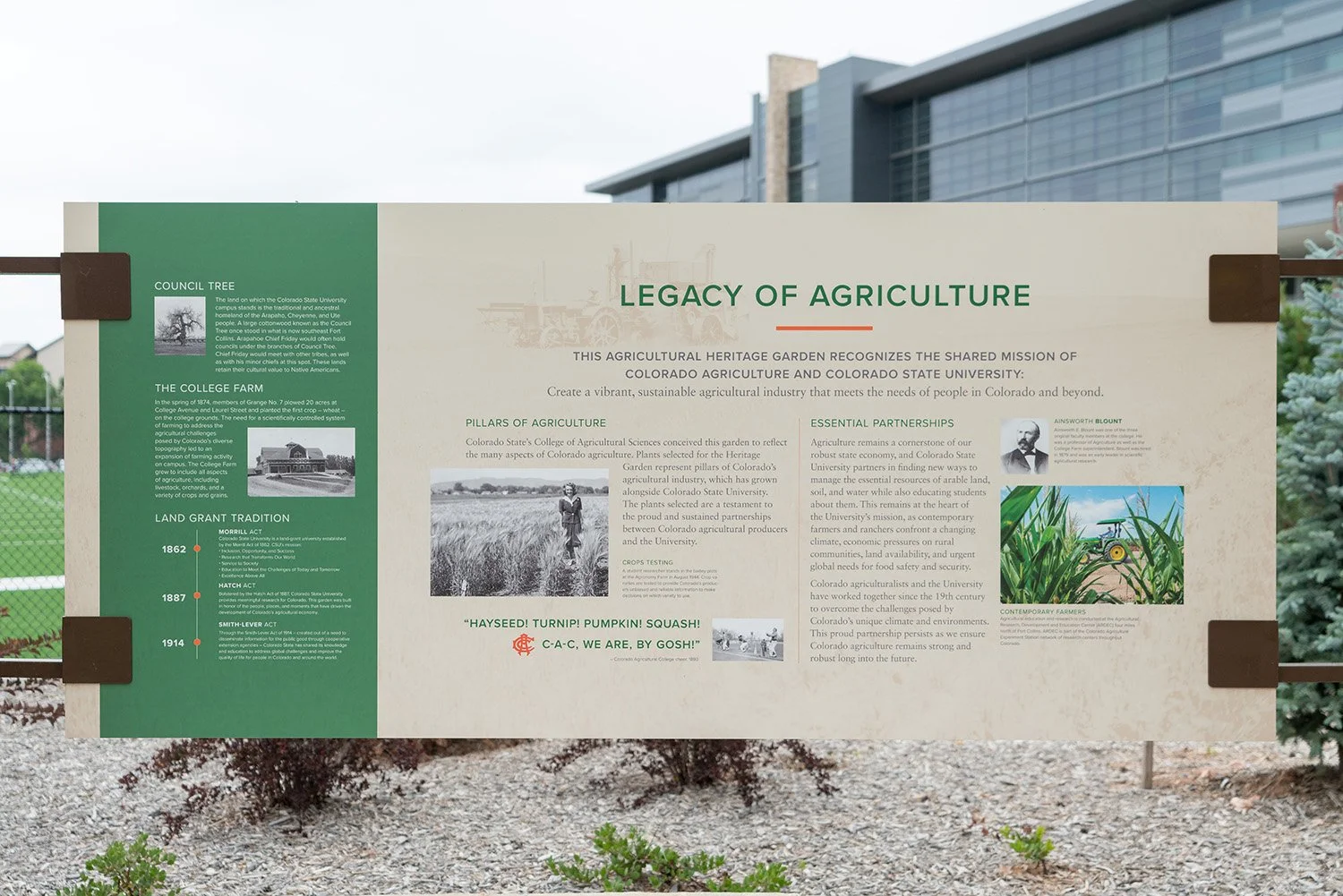 Legacy of Agriculture sign.