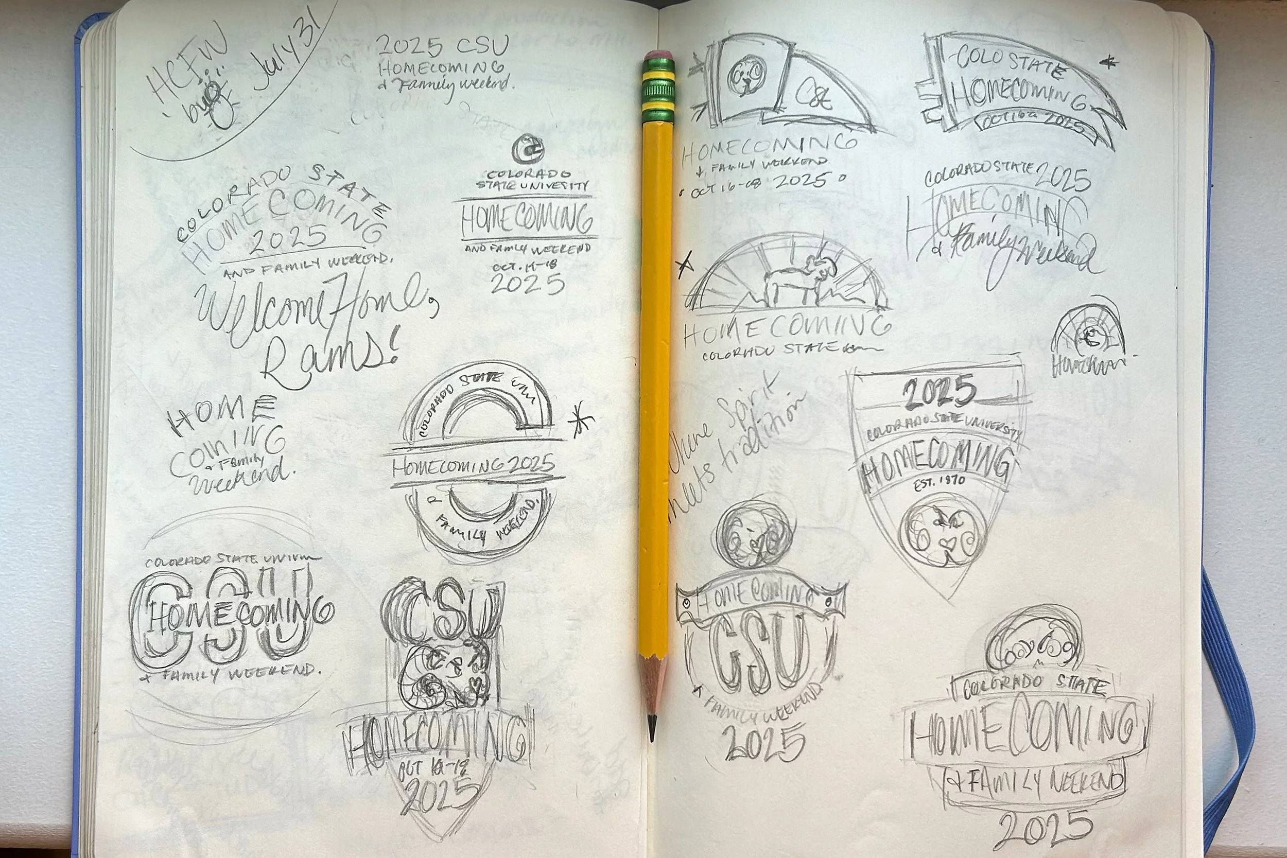 Homecoming "bug" sketches.
