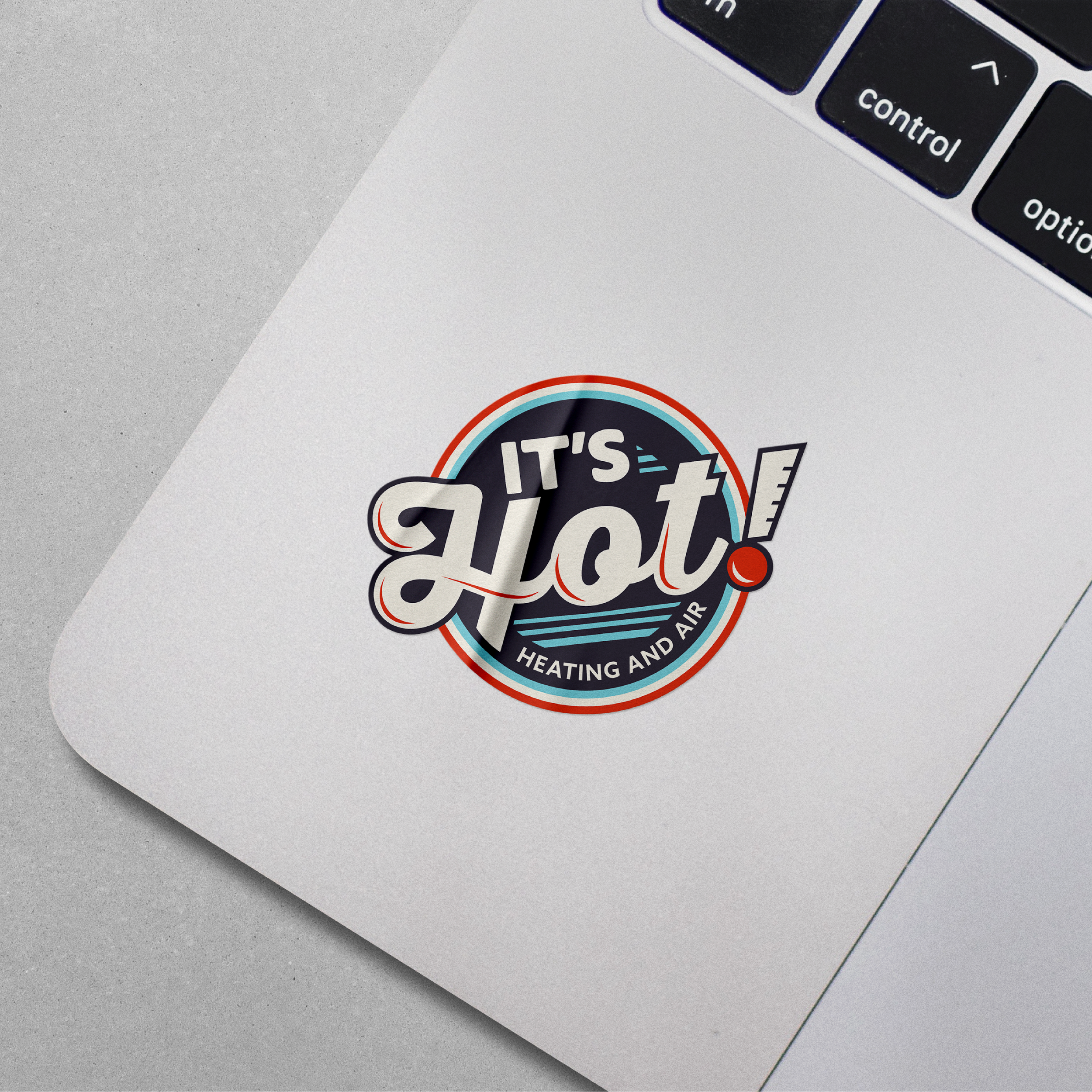 It's Hot! Heating & Air - Sticker Mockup
