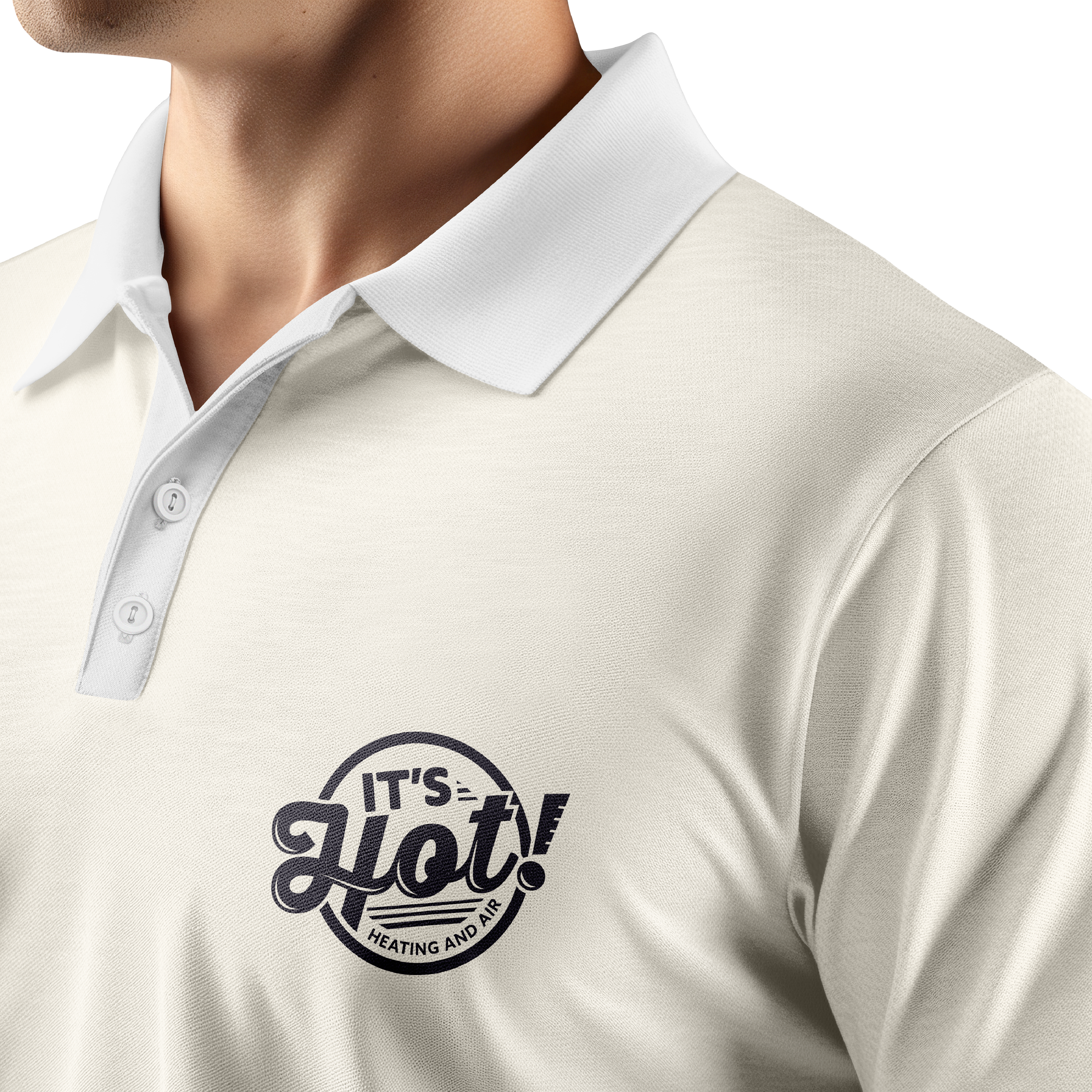 It's Hot! Heating & Air - Polo Mockup