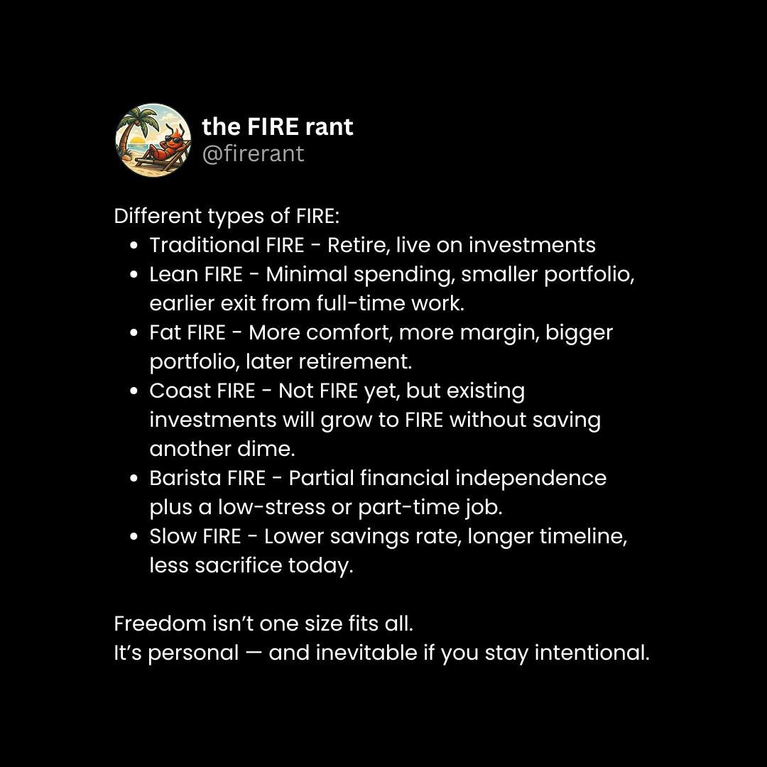 Send this post to someone you care about 📩 and share to spread the FIRE.

Follow me @firerant to accelerate your journey to financial freedom.

#personalfinance #financialfreedom #financialindependence #FIREmovement #FIRE #moneygoals #earlyretiremen
