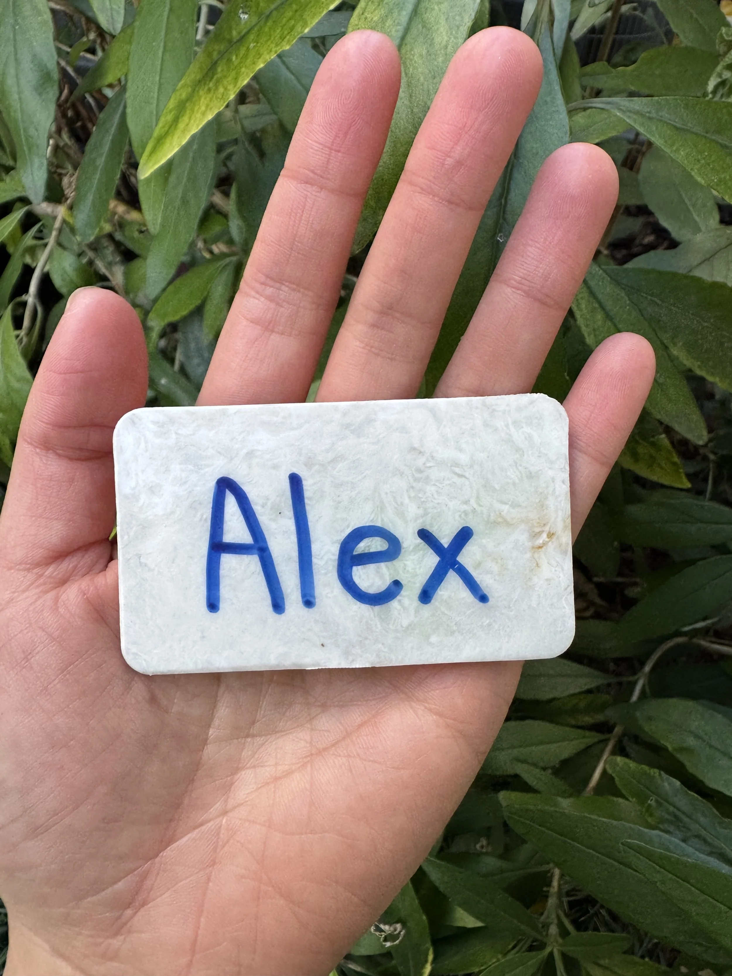Pearl White Name Tags