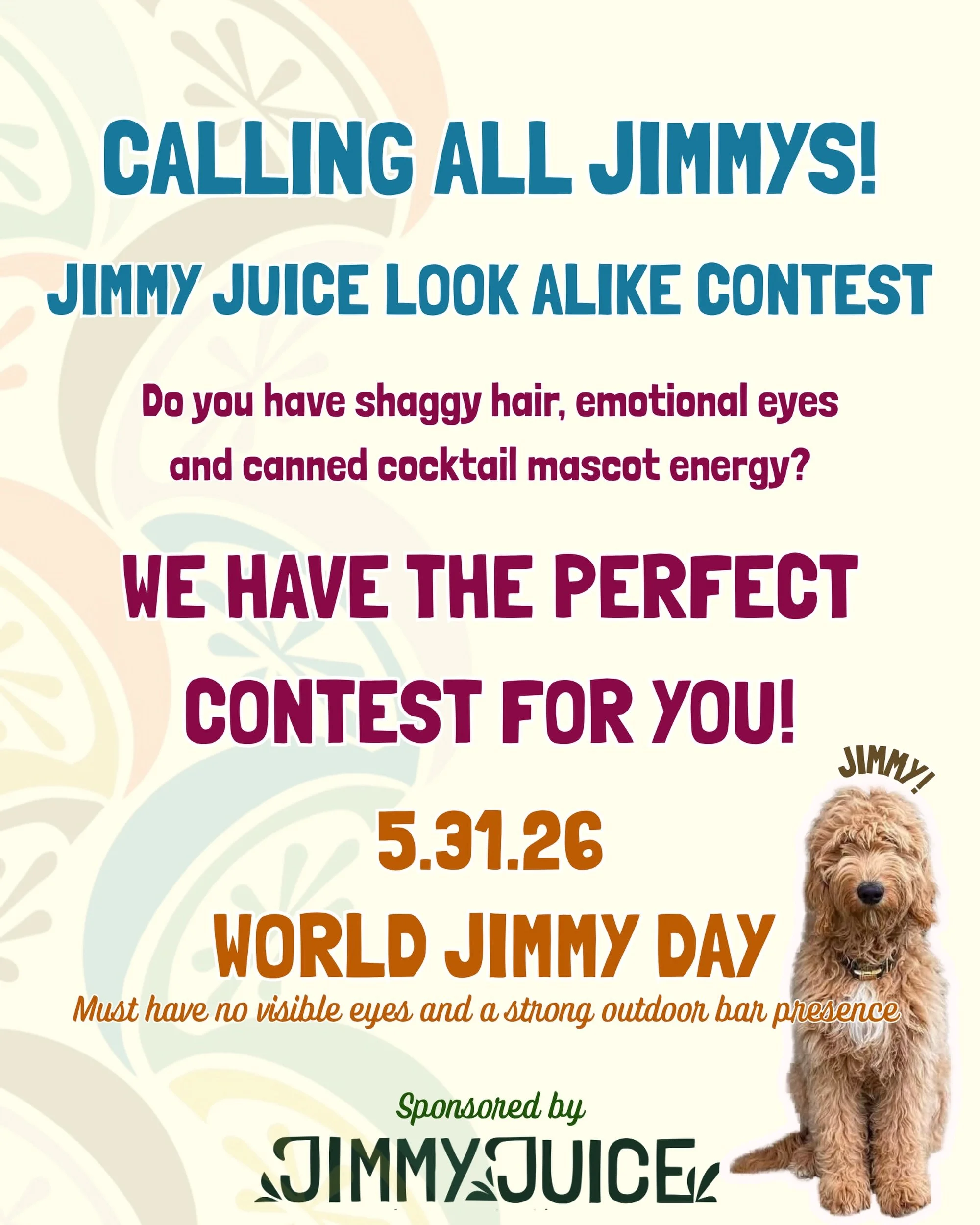 we&rsquo;re making 5/31 world jimmy day☘️✨⭐️

in honor of the original jimmy, we want to see your dogs. tag us in your four-legged friends, whether they look like jimmy, act like jimmy, or have no connection to jimmy at all.

we&rsquo;ll be reposting