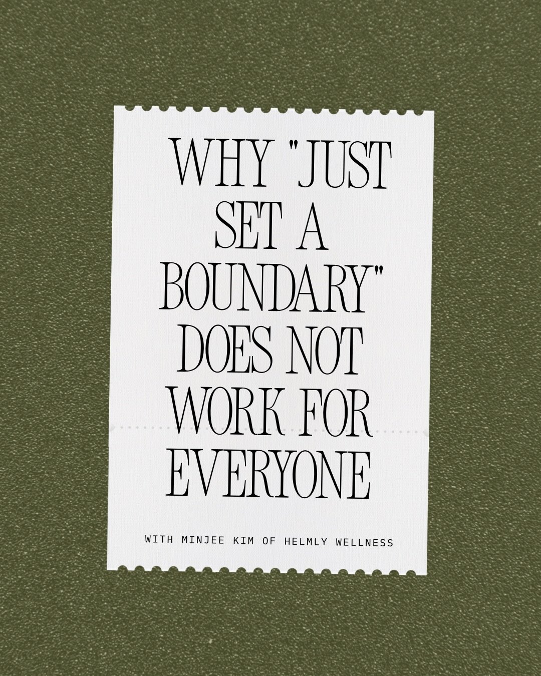 &ldquo;Just set a boundary&rdquo; is simple advice.

For many people, the experience is anything but simple.

A boundary can bring up fear of disappointing someone you love. It can stir guilt, obligation, conflict, or the feeling that you are respons