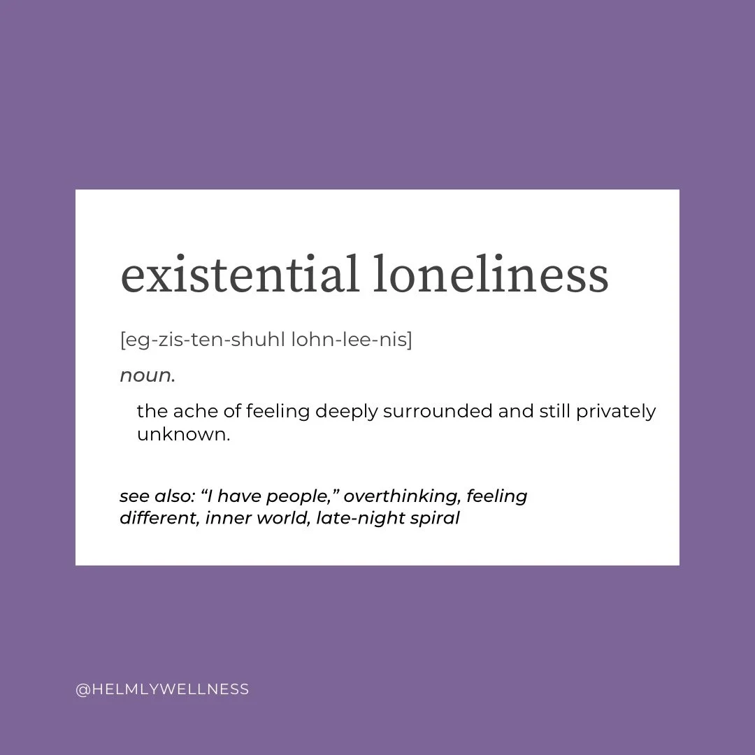 Existential loneliness can show up inside a full life. You may have friends, family, a partner, work, responsibilities, and people who care about you. And still, there may be a quieter part of you wondering whether anyone really understands the way y