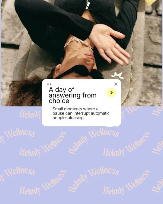 A lot of people-pleasing happens before you even realize you had a choice.

Someone asks for something and you say yes.

Someone seems disappointed and you start trying to fix it.

Someone wants an answer and you give one before checking in with your