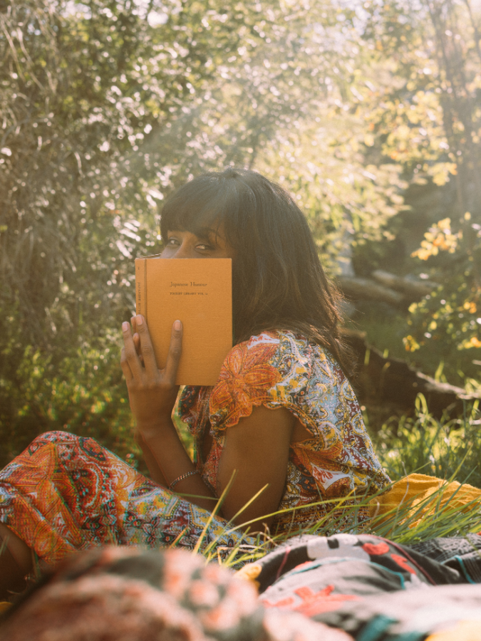 indian woman reading book